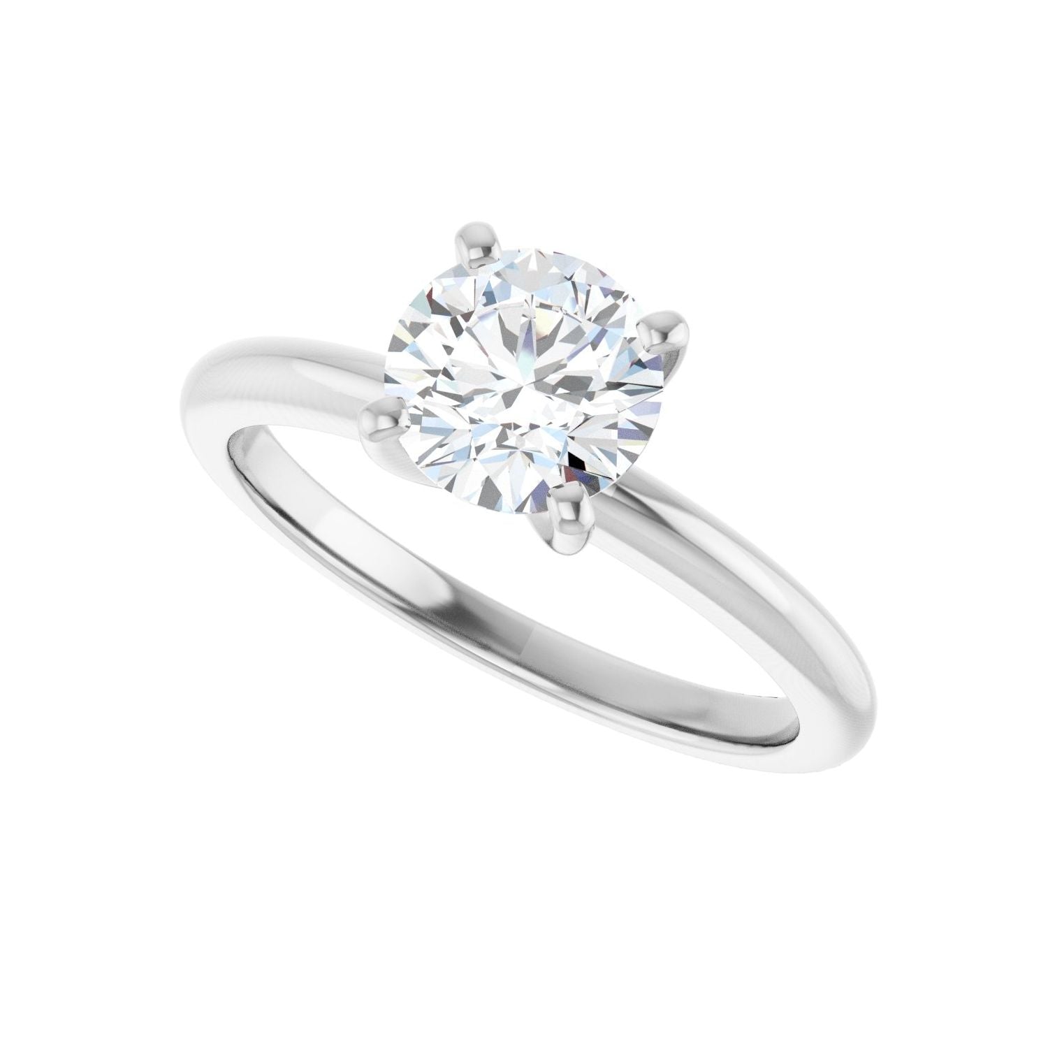 Round Engagement Ring | Metal Type=14K White Gold | Center Stone Size=1 CT | Image 5