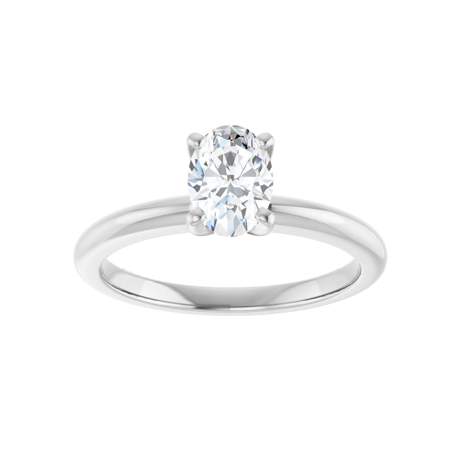 Oval Engagement Ring | Metal Type=14K White Gold | Center Stone Size=1 CT | Image 3