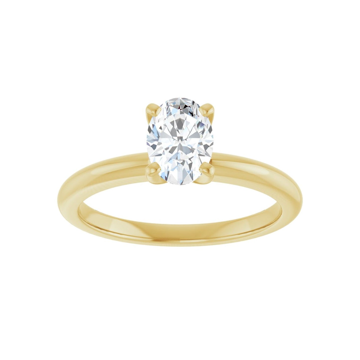 Oval Engagement Ring | Metal Type=14K Yellow Gold | Center Stone Size=1 CT | Image 3