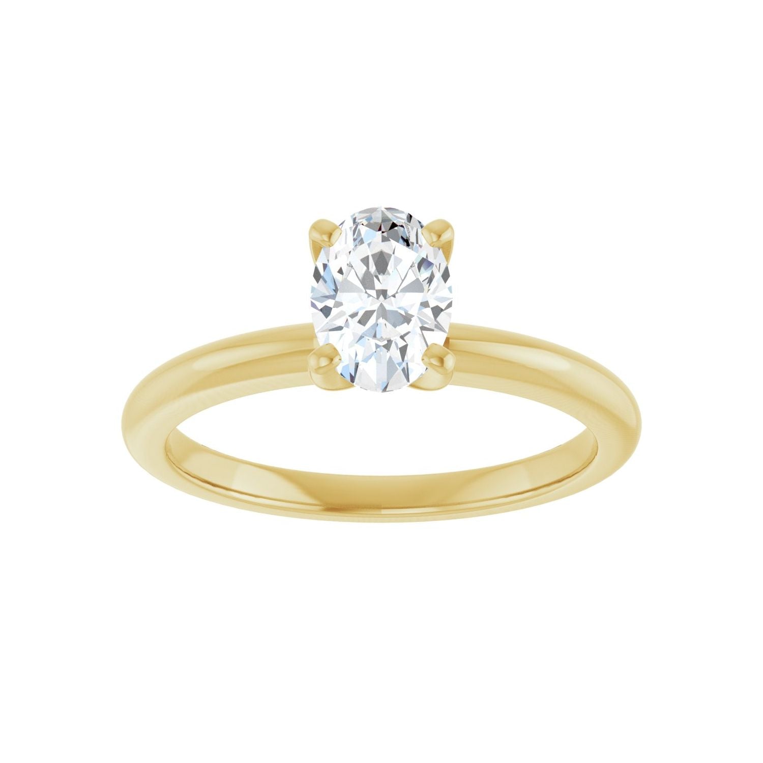 Oval Engagement Ring | Metal Type=14K Yellow Gold | Center Stone Size=1 CT | Image 3