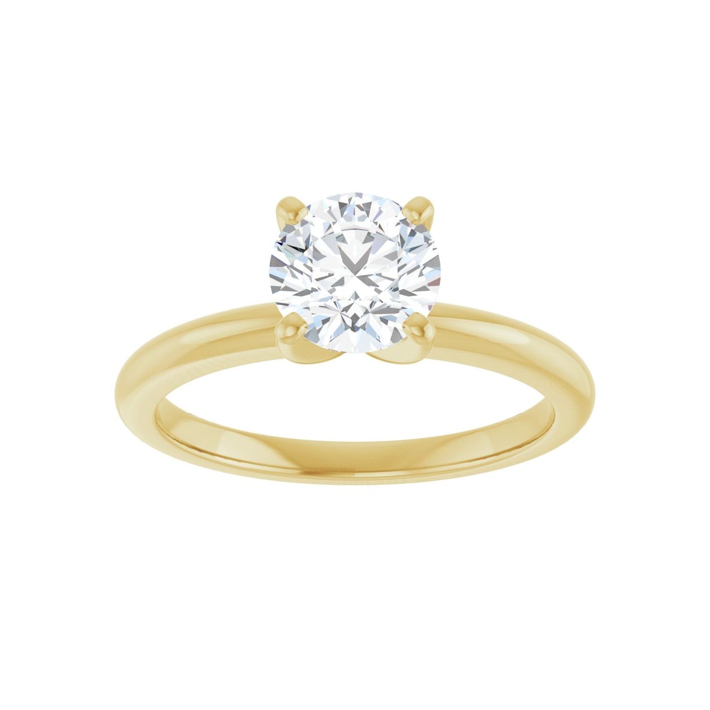 Round Engagement Ring | Metal Type=14K Yellow Gold | Center Stone Size=1 CT | Image 3