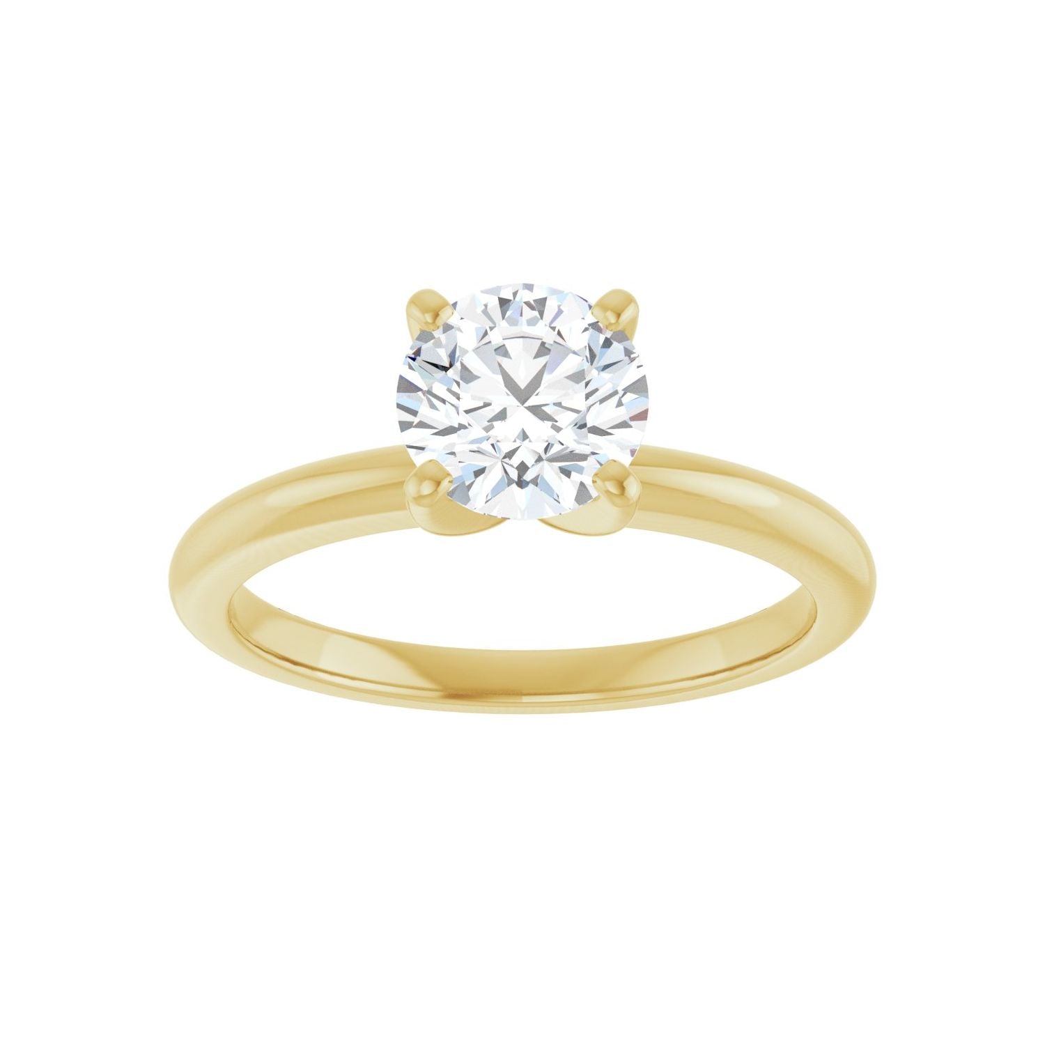 Round Engagement Ring | Metal Type=14K Yellow Gold | Center Stone Size=1 CT | Image 3