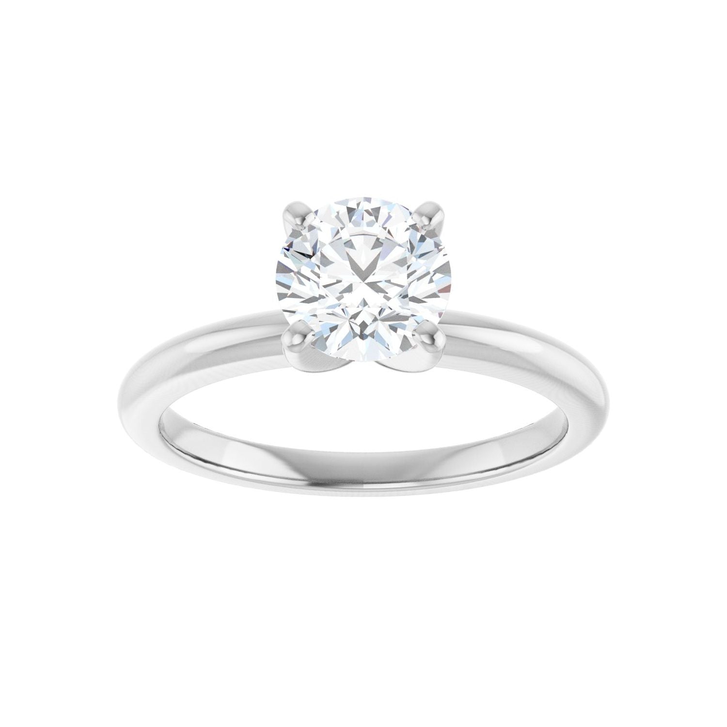 Round Engagement Ring | Metal Type=14K White Gold | Center Stone Size=1 CT | Image 3