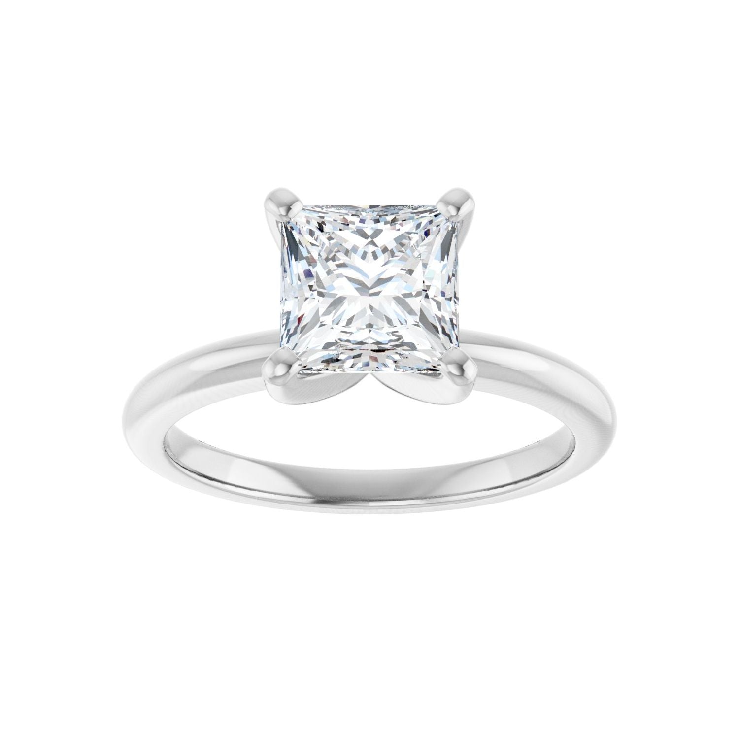 Square Engagement Ring | Metal Type=14K White Gold | Center Stone Size=1.5 CT | Image 3