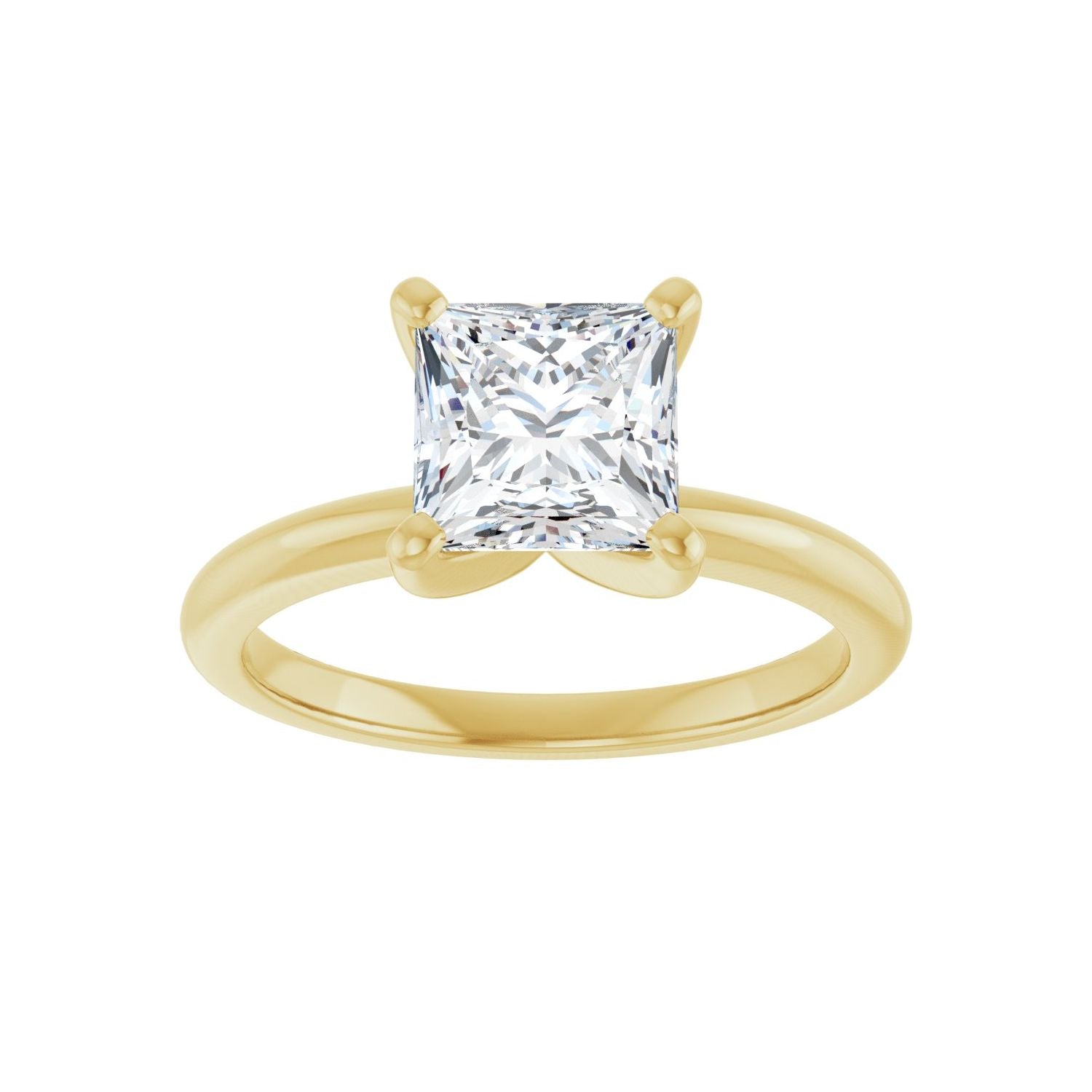Square Engagement Ring | Metal Type=14K Yellow Gold | Center Stone Size=1.5 CT | Image 3