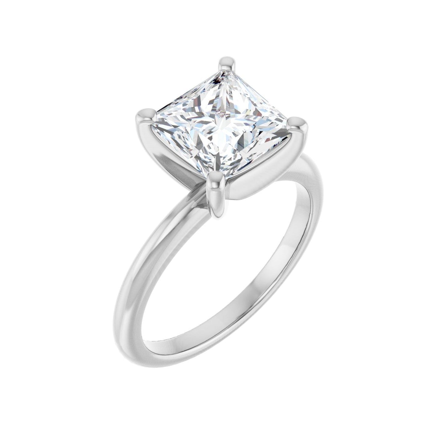 Square Engagement Ring | Metal Type=14K White Gold | Center Stone Size=2.5 CT | Image 1