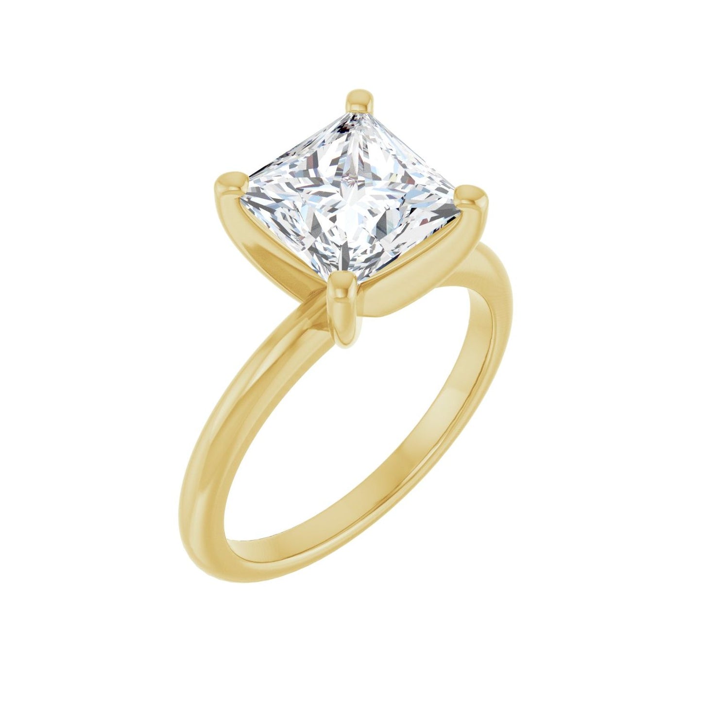 Square Engagement Ring | Metal Type=14K Yellow Gold | Center Stone Size=2.5 CT | Image 1