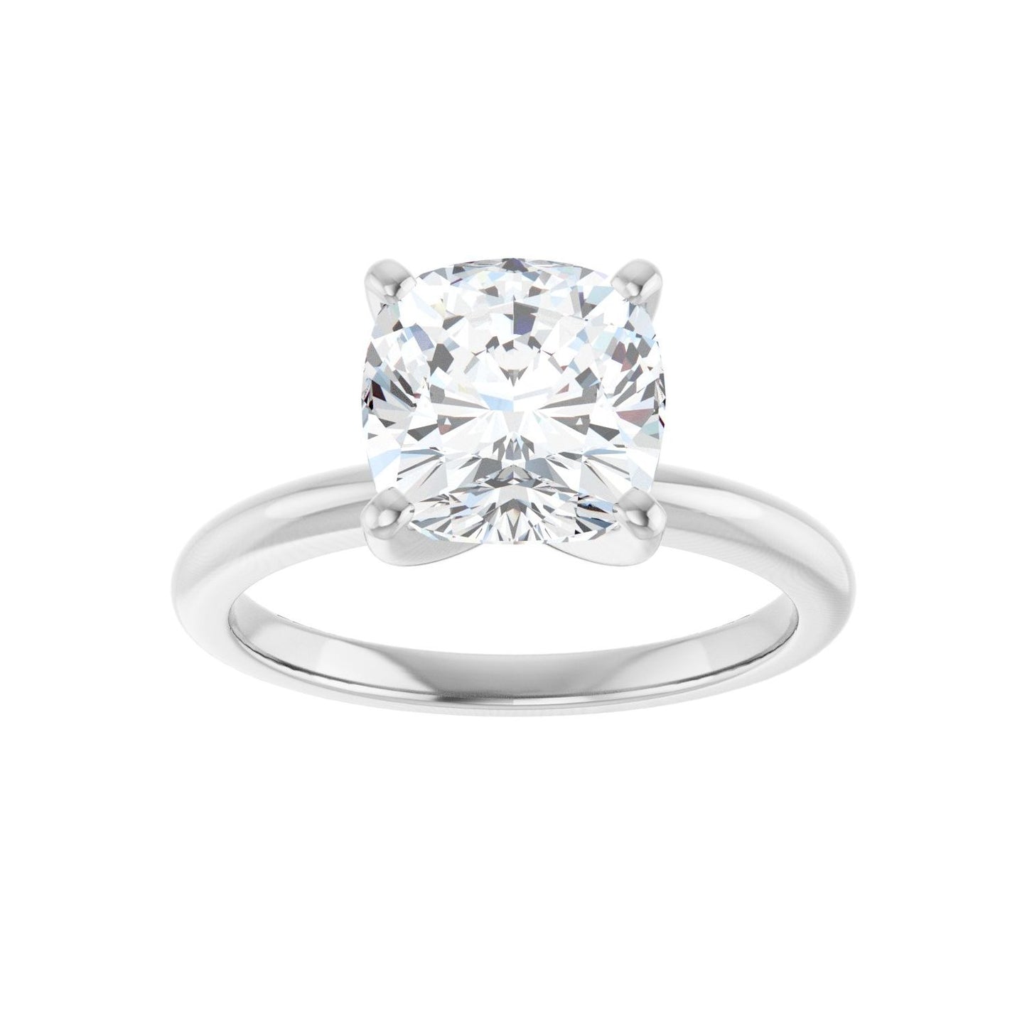 Cushion Engagement Ring | Metal Type=14K White Gold | Center Stone Size=3 CT | Image 3