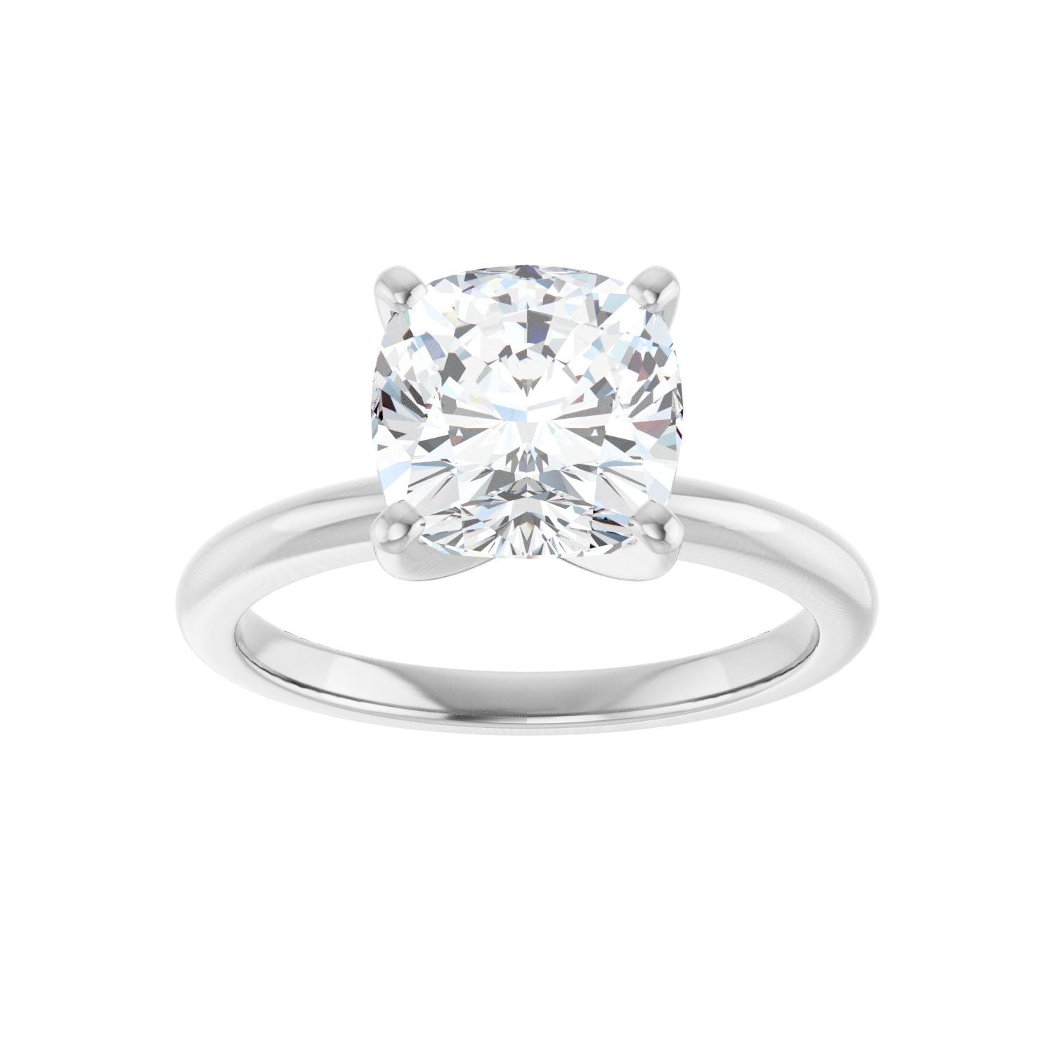 Cushion Engagement Ring | Metal Type=14K White Gold | Center Stone Size=3 CT | Image 3