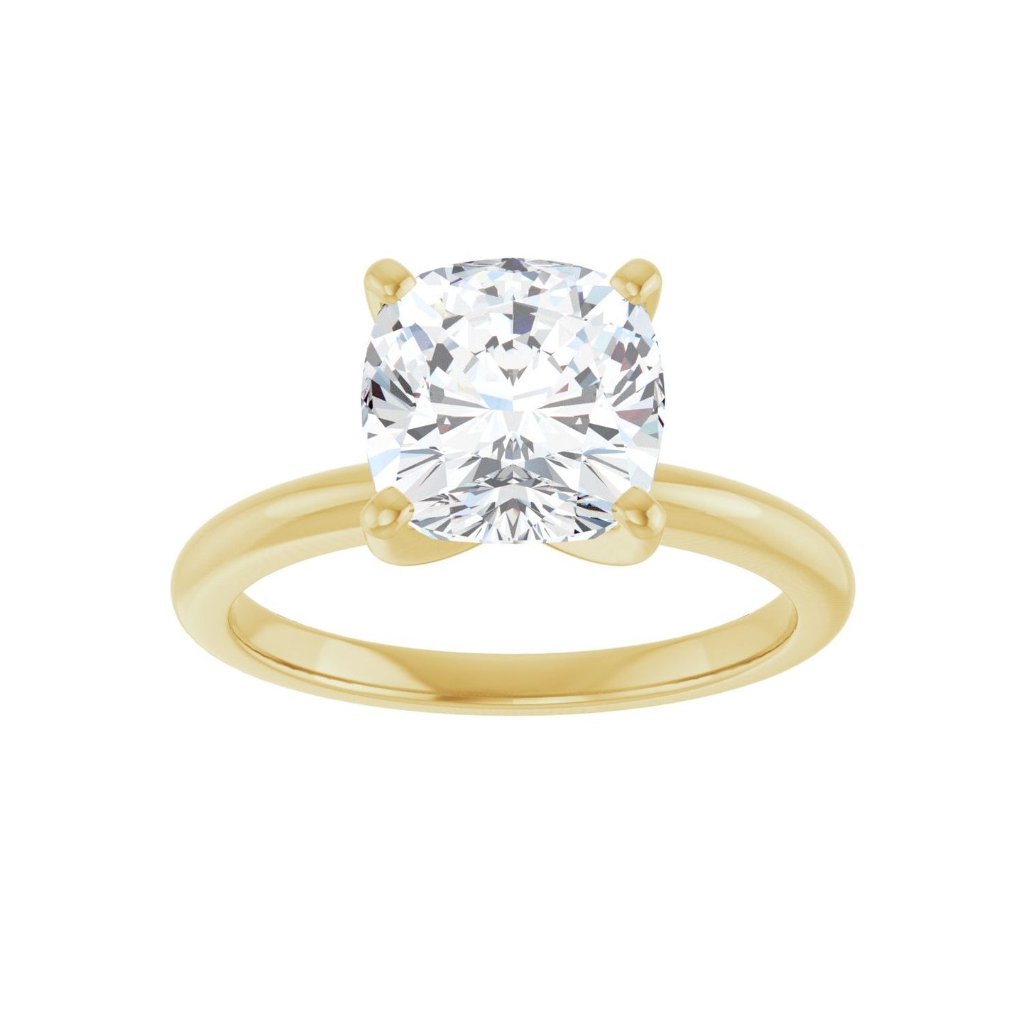 Cushion Engagement Ring | Metal Type=14K Yellow Gold | Center Stone Size=3 CT | Image 3