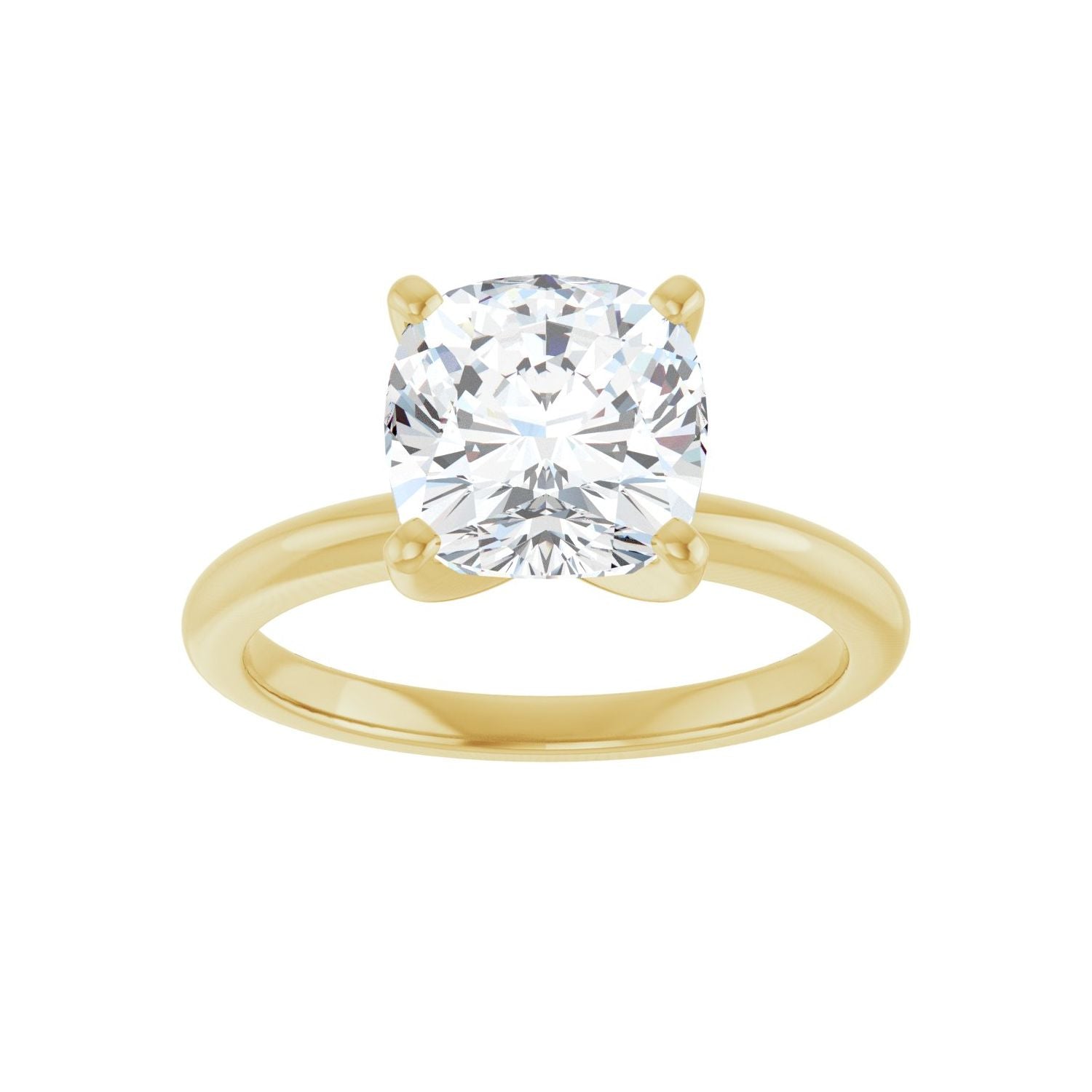 Cushion Engagement Ring | Metal Type=14K Yellow Gold | Center Stone Size=3 CT | Image 3