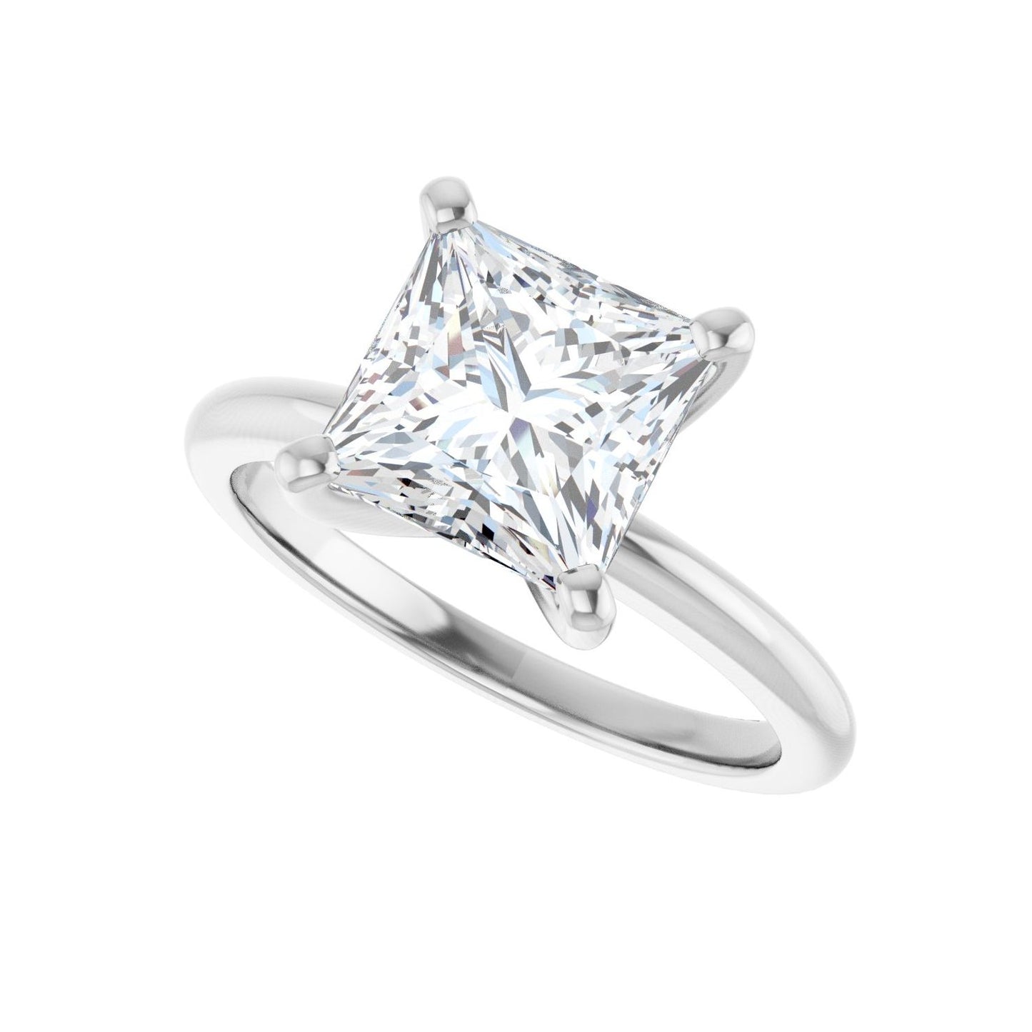 Square Engagement Ring | Metal Type=14K White Gold | Center Stone Size=2.5 CT | Image 5