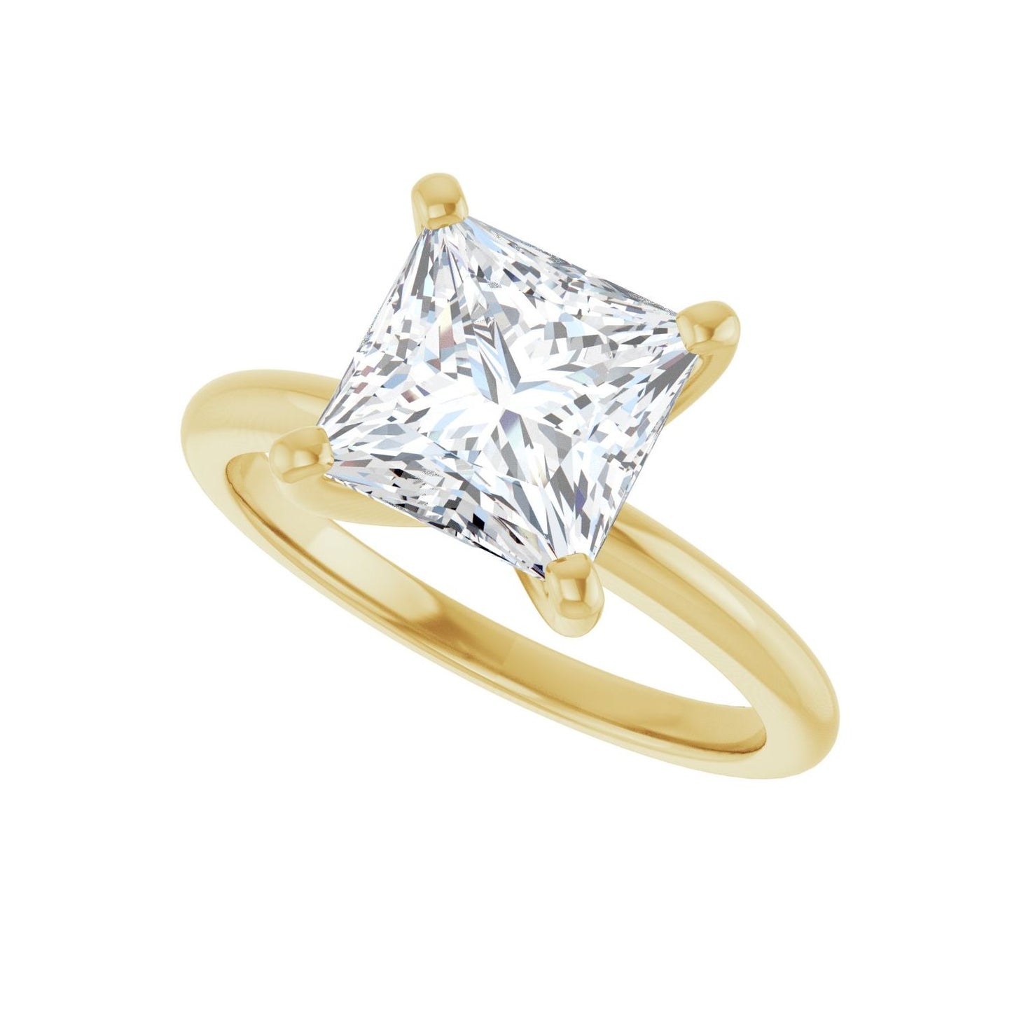 Square Engagement Ring | Metal Type=14K Yellow Gold | Center Stone Size=2.5 CT | Image 5