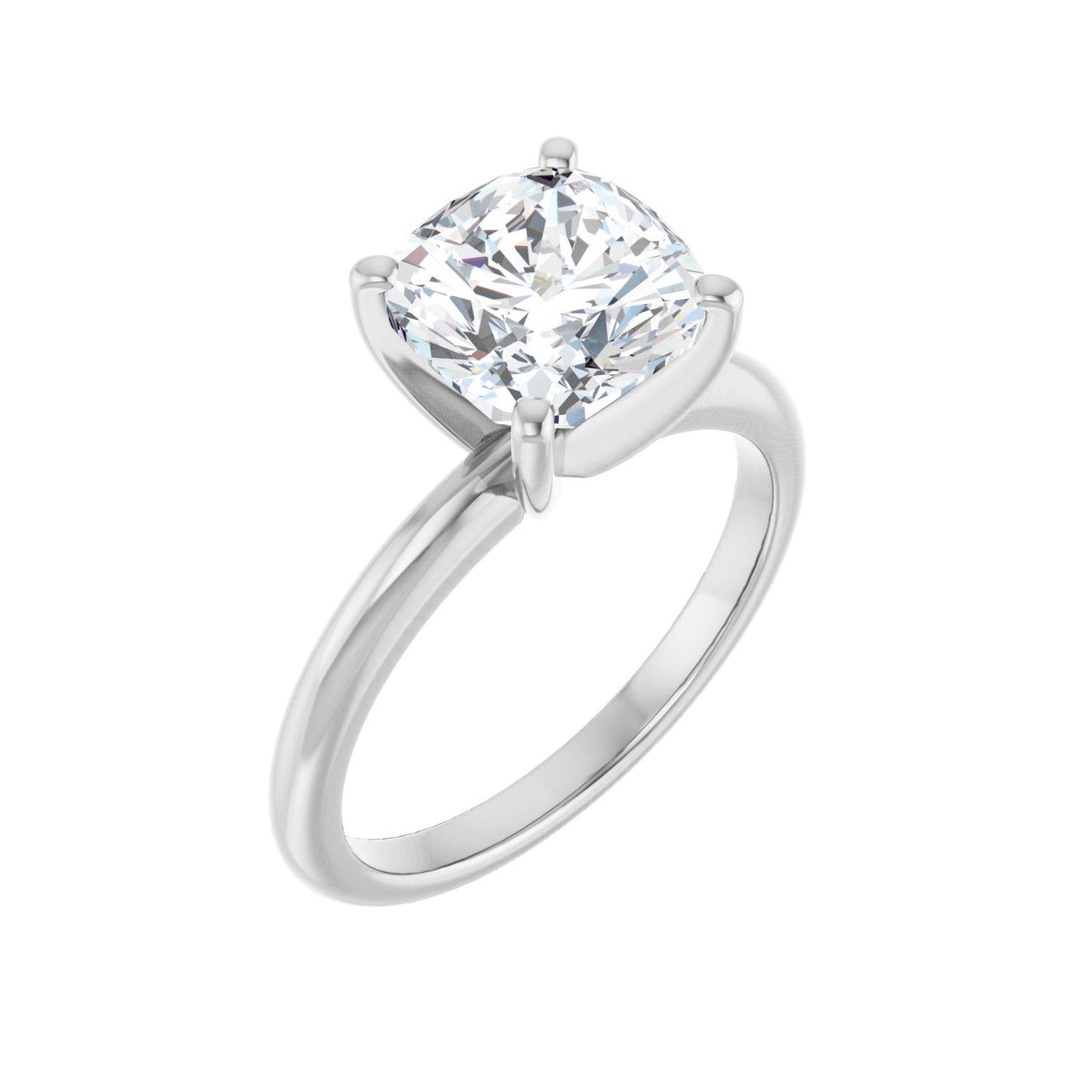 Cushion Engagement Ring | Metal Type=14K White Gold | Center Stone Size=3 CT | Image 1