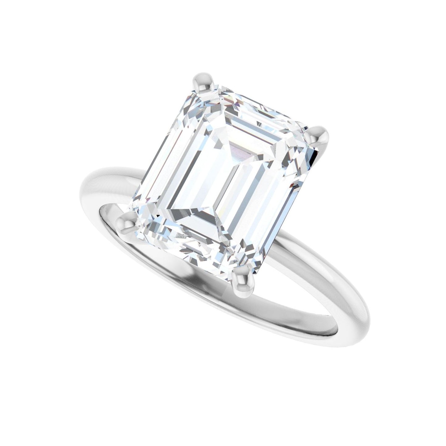 Emerald Engagement Ring | Metal Type=14K White Gold | Center Stone Size=3 CT | Image 5