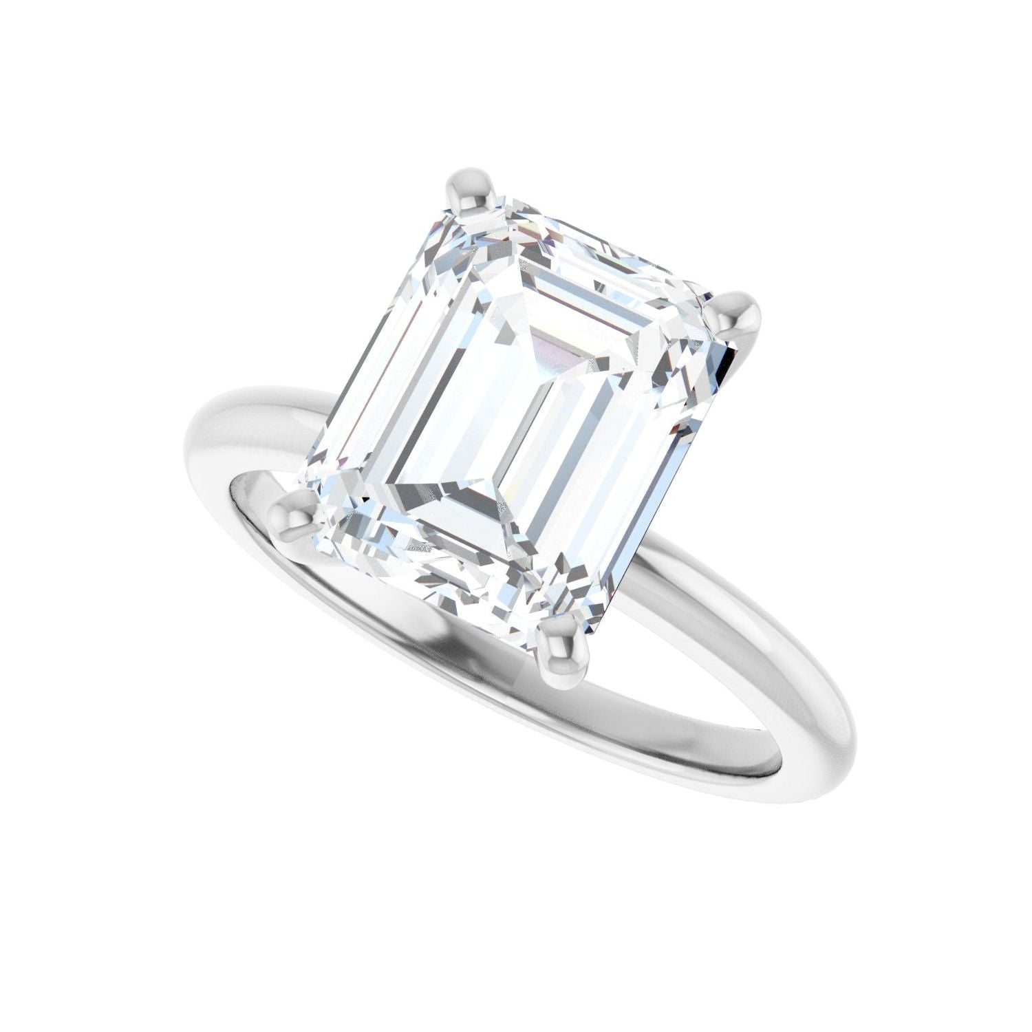 Emerald Engagement Ring | Metal Type=14K White Gold | Center Stone Size=3 CT | Image 5