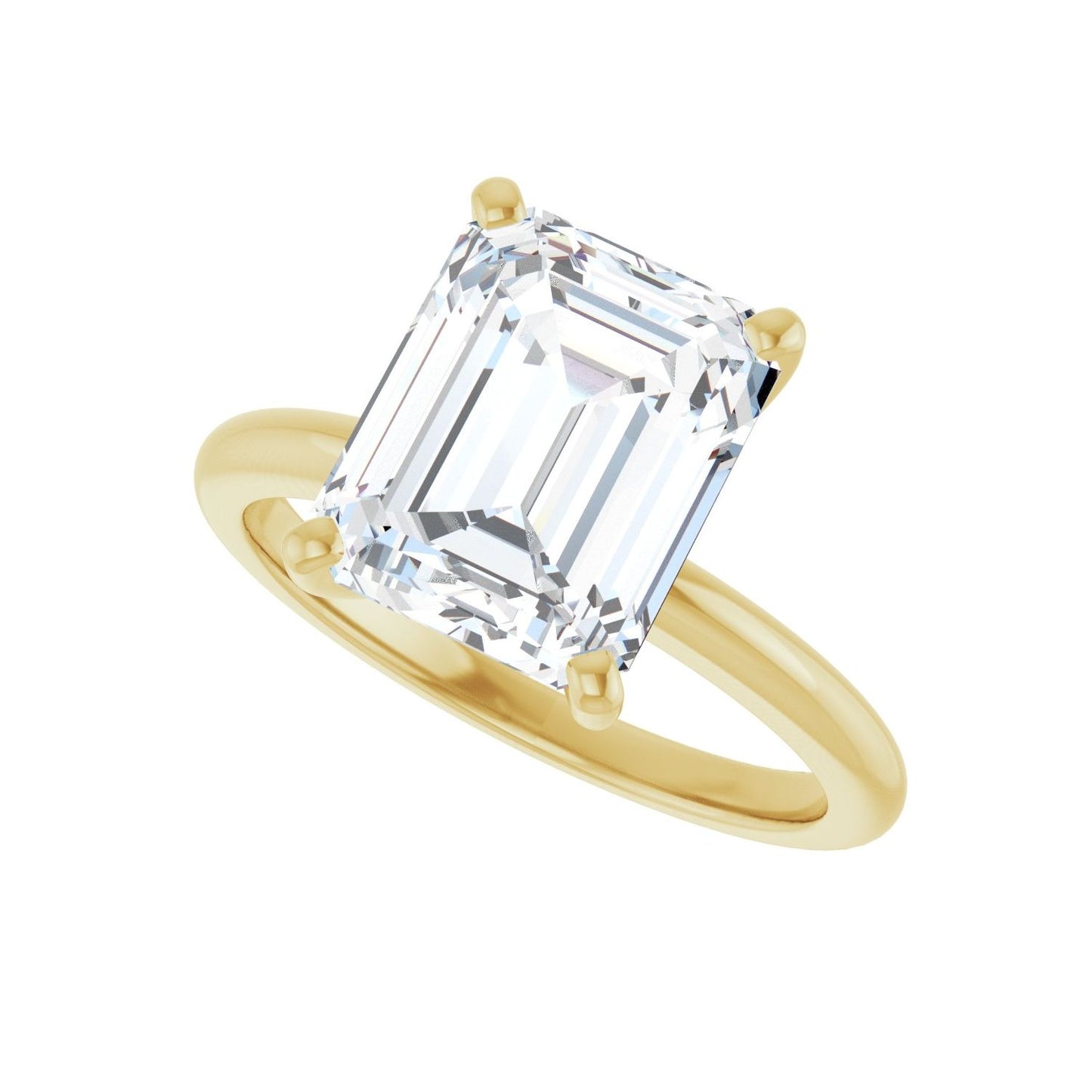 Emerald Engagement Ring | Metal Type=14K Yellow Gold | Center Stone Size=3 CT | Image 5