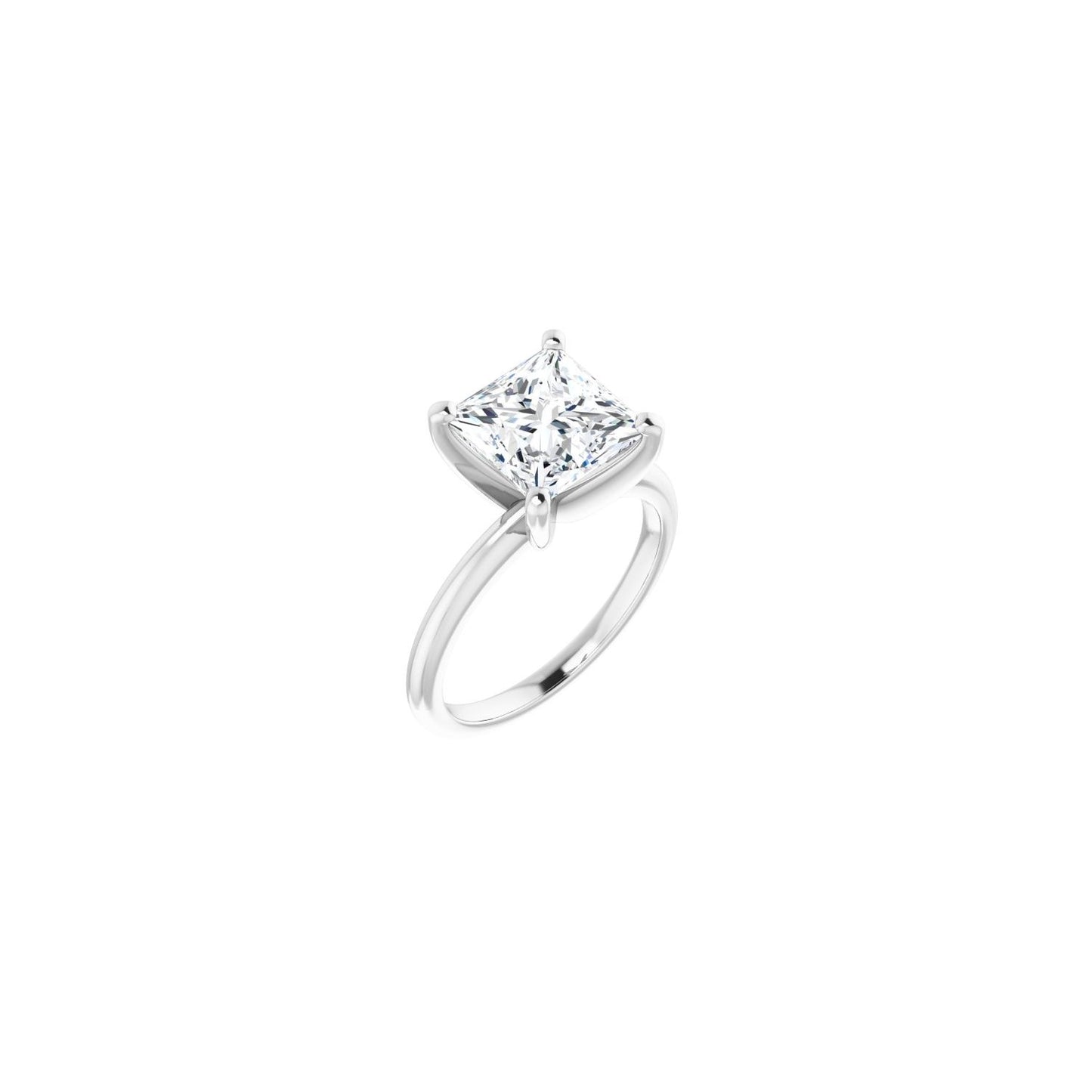 Square Engagement Ring | Metal Type=14K White Gold | Center Stone Size=3 CT | Image 1
