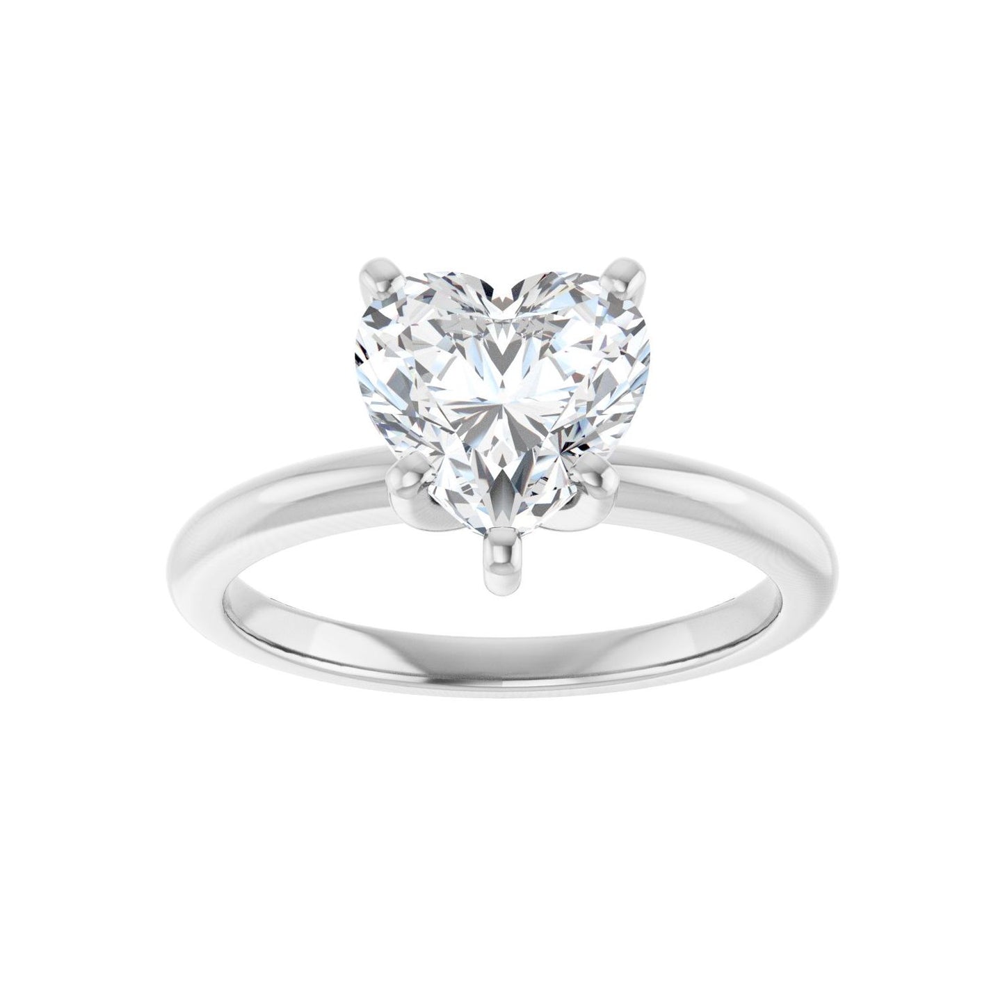 Heart Engagement Ring | Metal Type=14K White Gold | Center Stone Size=1.5 CT | Image 3