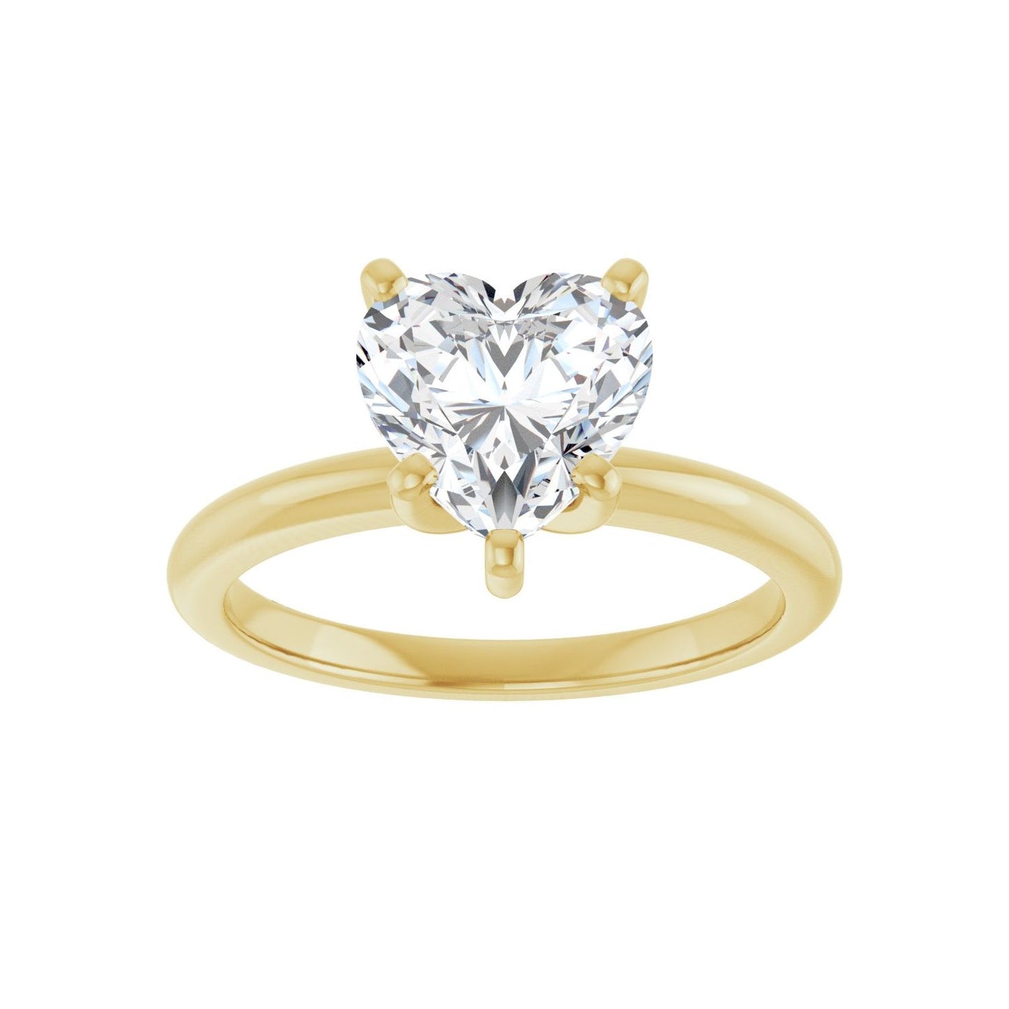 Heart Engagement Ring | Metal Type=14K Yellow Gold | Center Stone Size=1.5 CT | Image 3