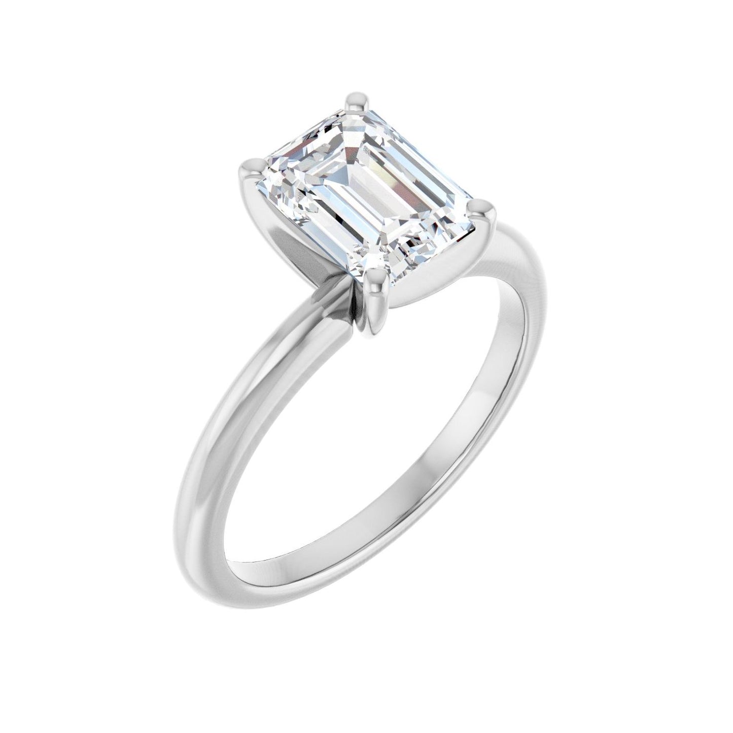 Emerald Engagement Ring | Metal Type=14K White Gold | Center Stone Size=2 CT | Image 1