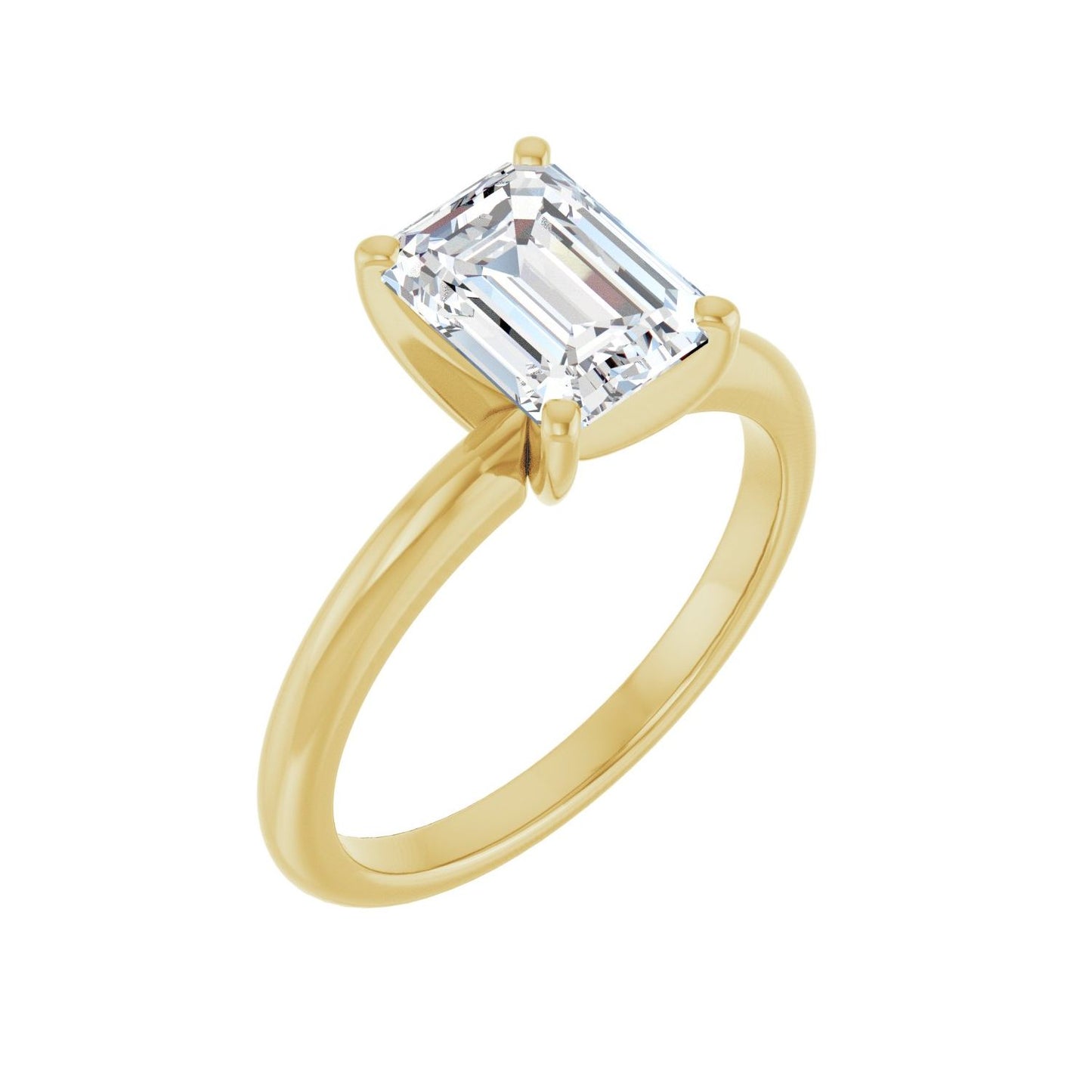 Emerald Engagement Ring | Metal Type=14K Yellow Gold | Center Stone Size=2 CT | Image 1