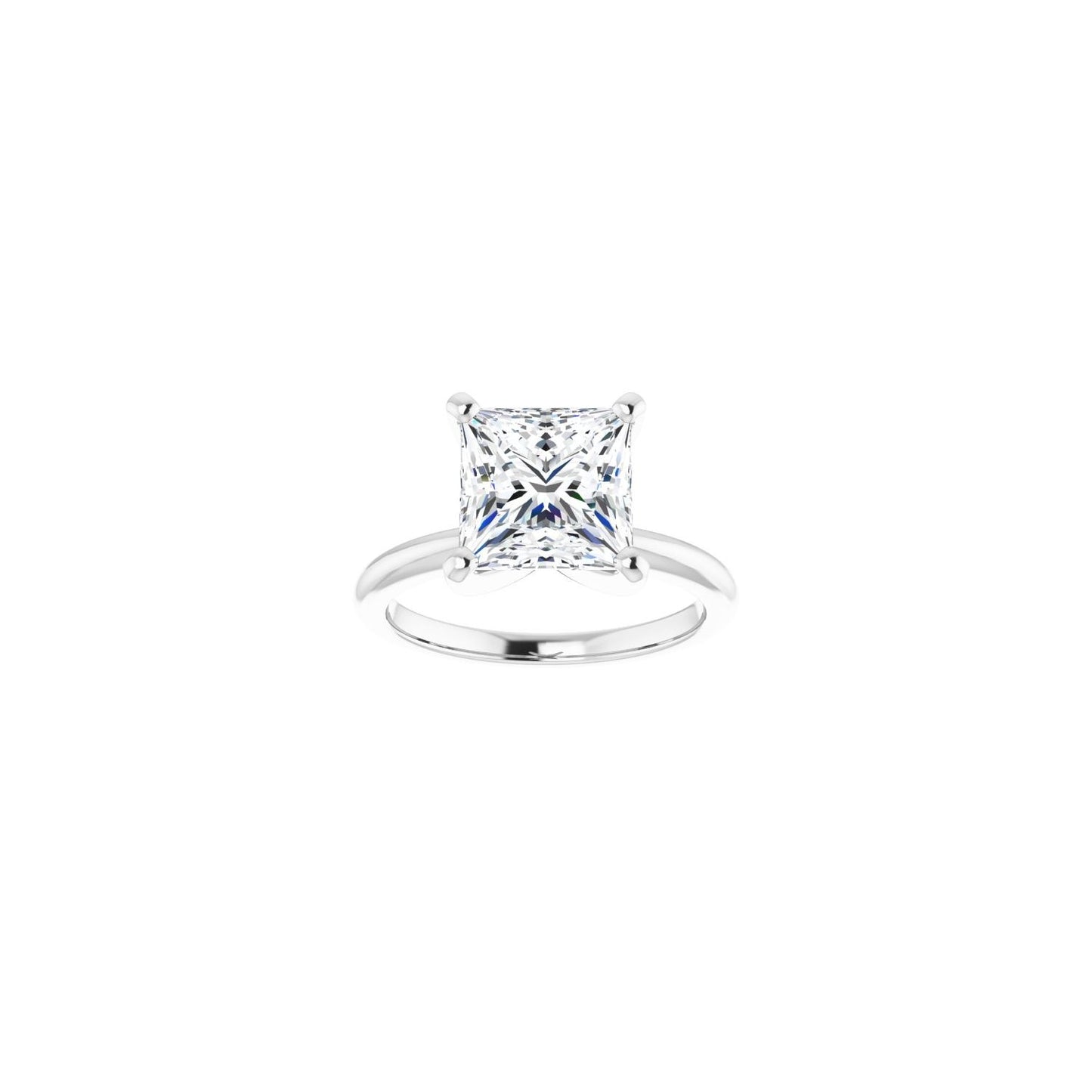 Square Engagement Ring | Metal Type=14K White Gold | Center Stone Size=3 CT | Image 3