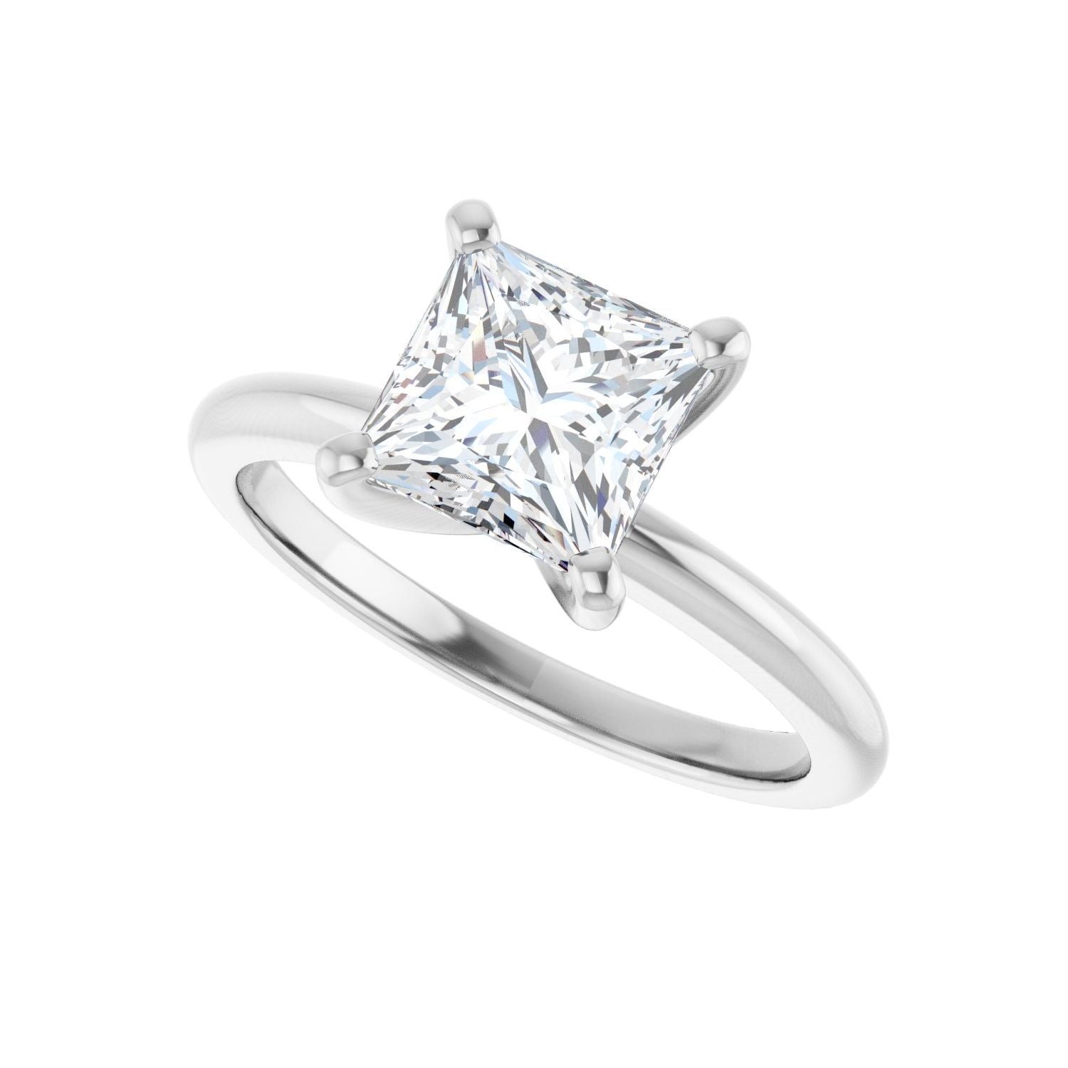 Square Engagement Ring | Metal Type=14K White Gold | Center Stone Size=1.5 CT | Image 5