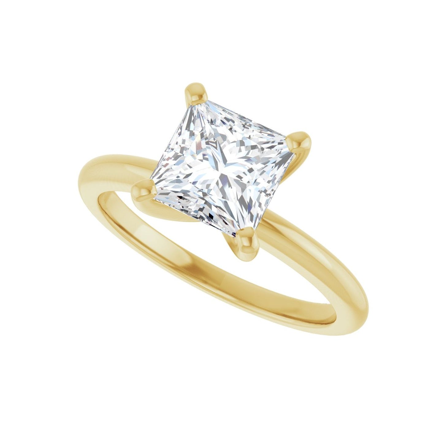 Square Engagement Ring | Metal Type=14K Yellow Gold | Center Stone Size=1.5 CT | Image 5