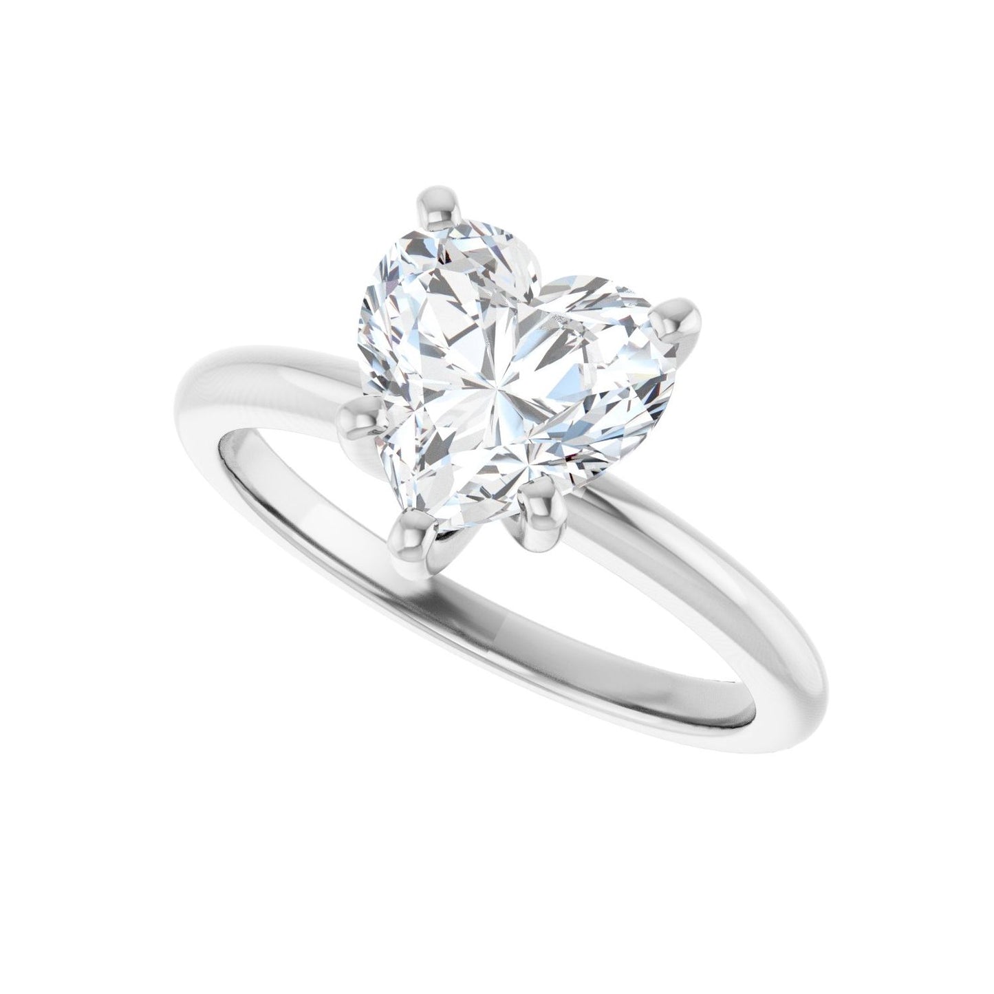 Heart Engagement Ring | Metal Type=14K White Gold | Center Stone Size=1.5 CT | Image 5