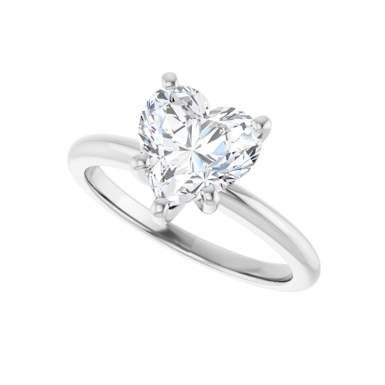 Heart Engagement Ring | Metal Type=14K White Gold | Center Stone Size=1.5 CT | Image 5