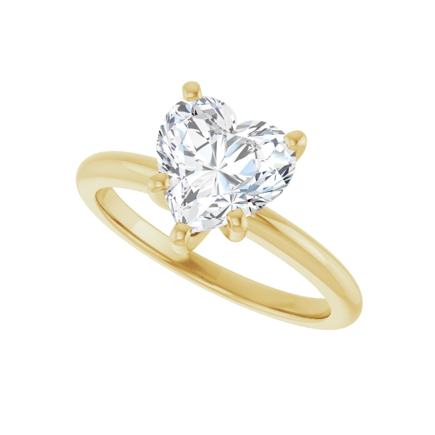 Heart Engagement Ring | Metal Type=14K Yellow Gold | Center Stone Size=1.5 CT | Image 5
