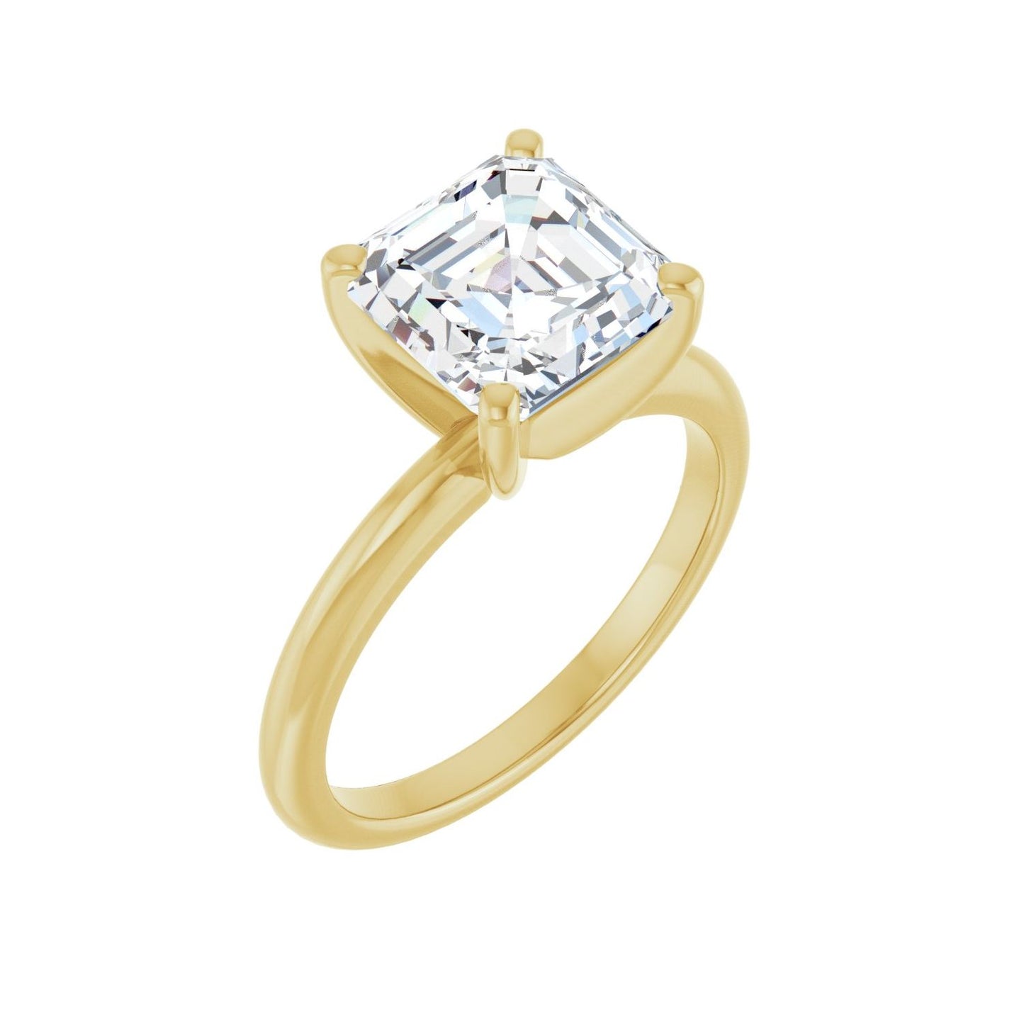 Asscher Engagement Ring | Metal Type=14K Yellow Gold | Center Stone Size=3 CT | Image 1