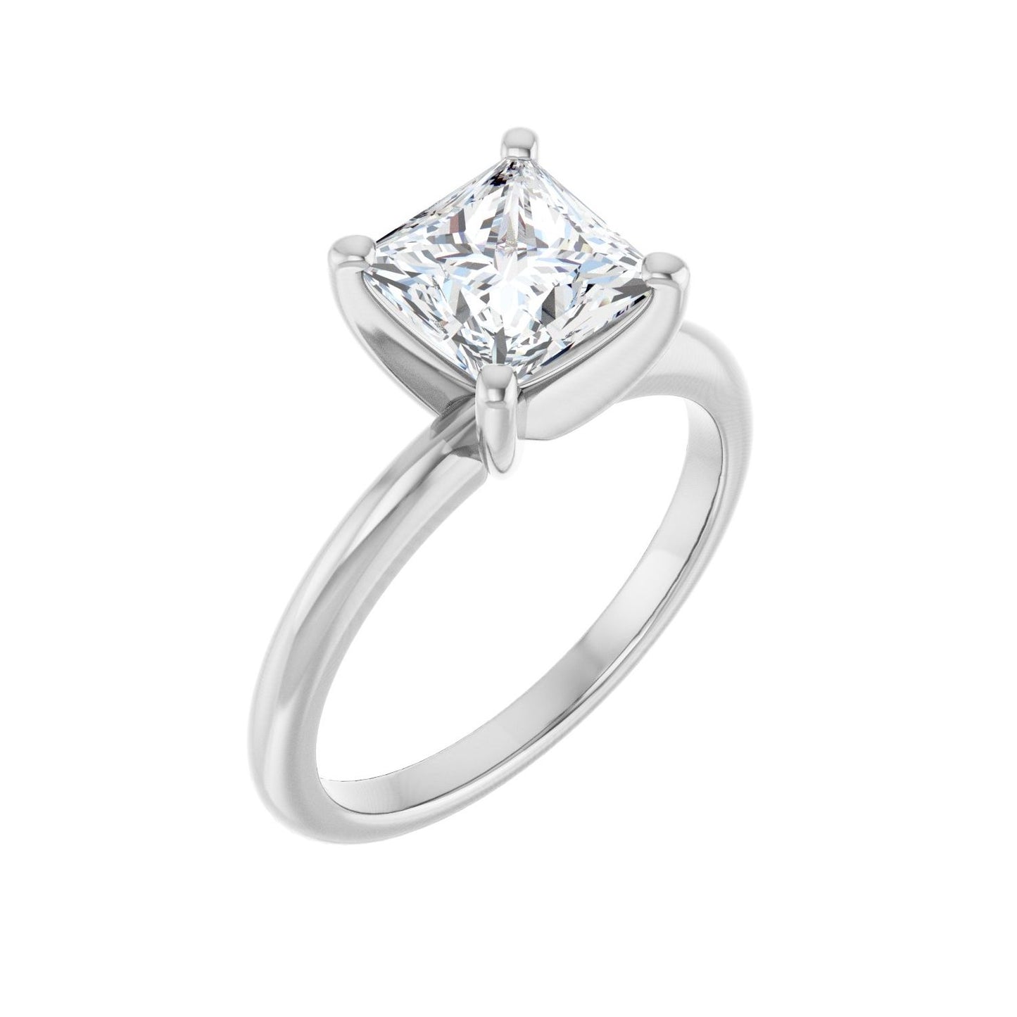 Square Engagement Ring | Metal Type=14K White Gold | Center Stone Size=1.5 CT | Image 1