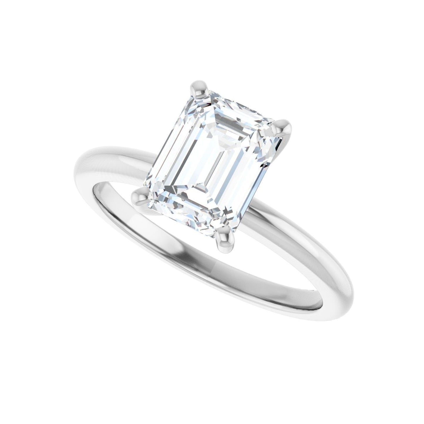 Emerald Engagement Ring | Metal Type=14K White Gold | Center Stone Size=2 CT | Image 5