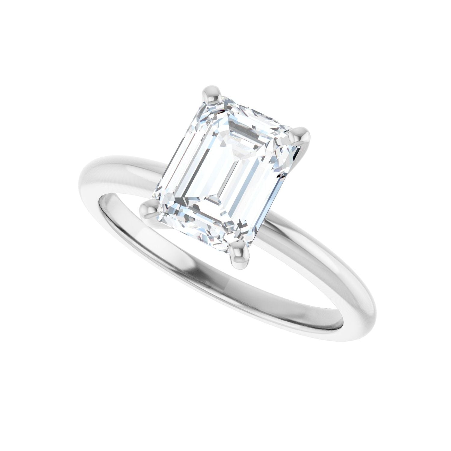 Emerald Engagement Ring | Metal Type=14K White Gold | Center Stone Size=2 CT | Image 5