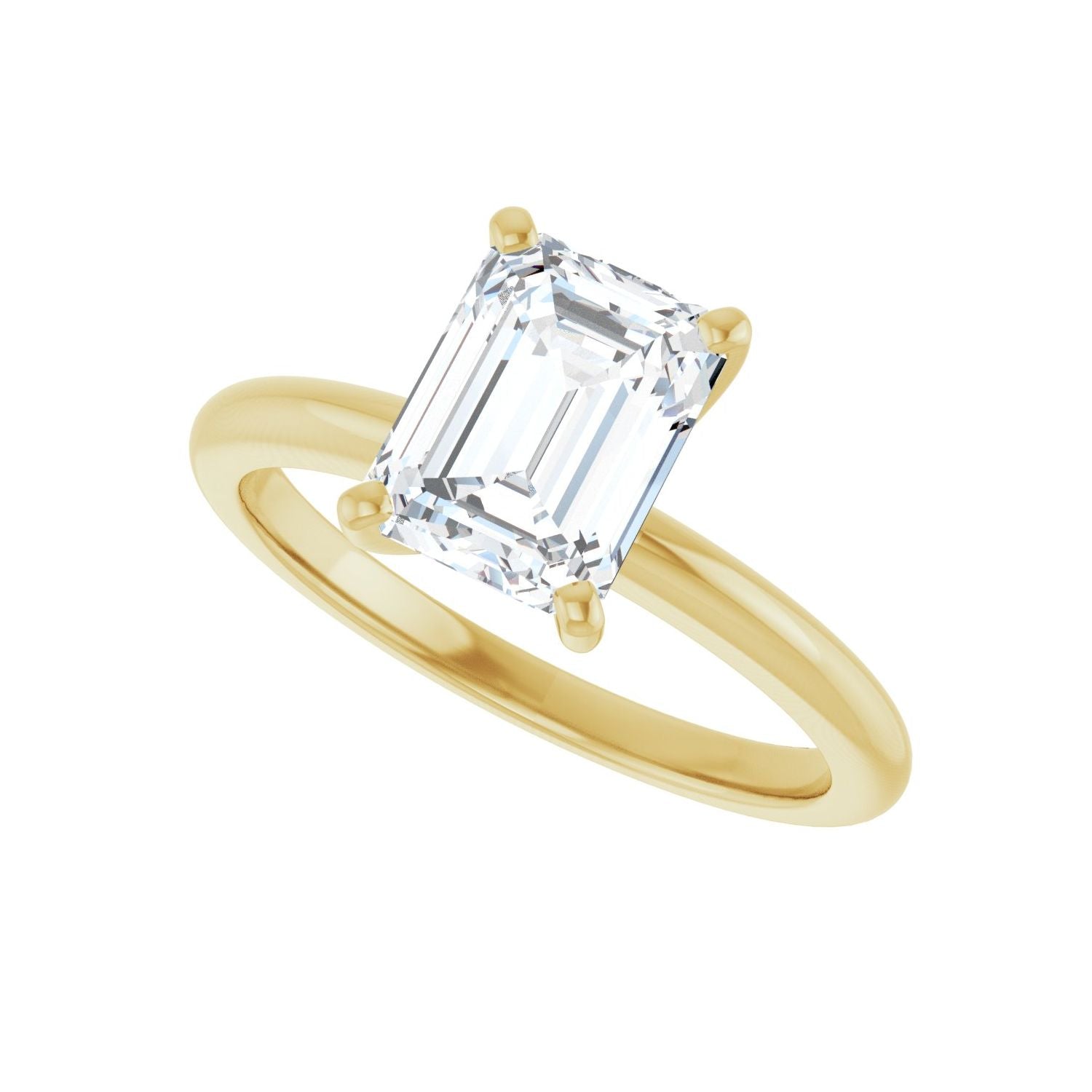 Emerald Engagement Ring | Metal Type=14K Yellow Gold | Center Stone Size=2 CT | Image 5