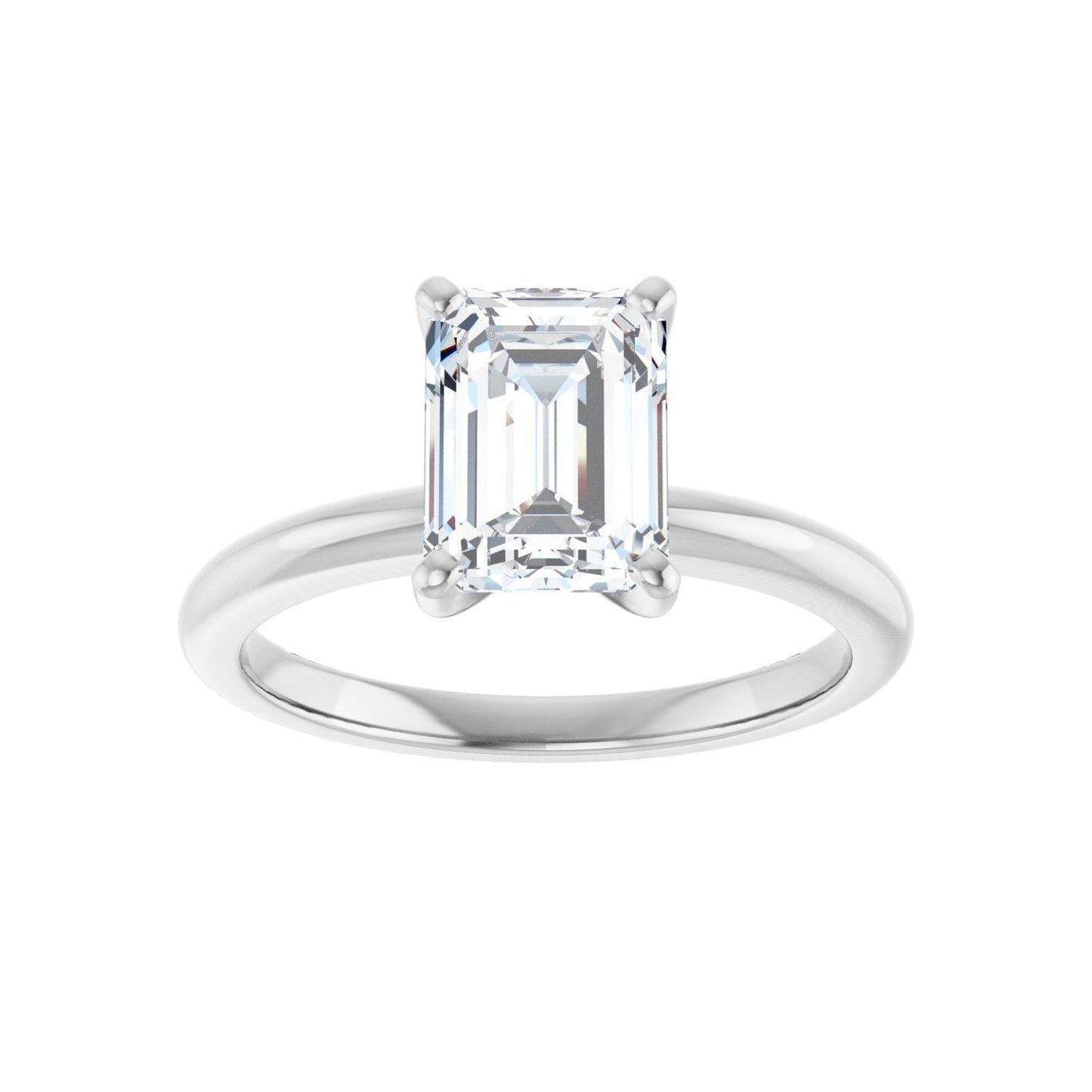 Emerald Engagement Ring | Metal Type=14K White Gold | Center Stone Size=2 CT | Image 3