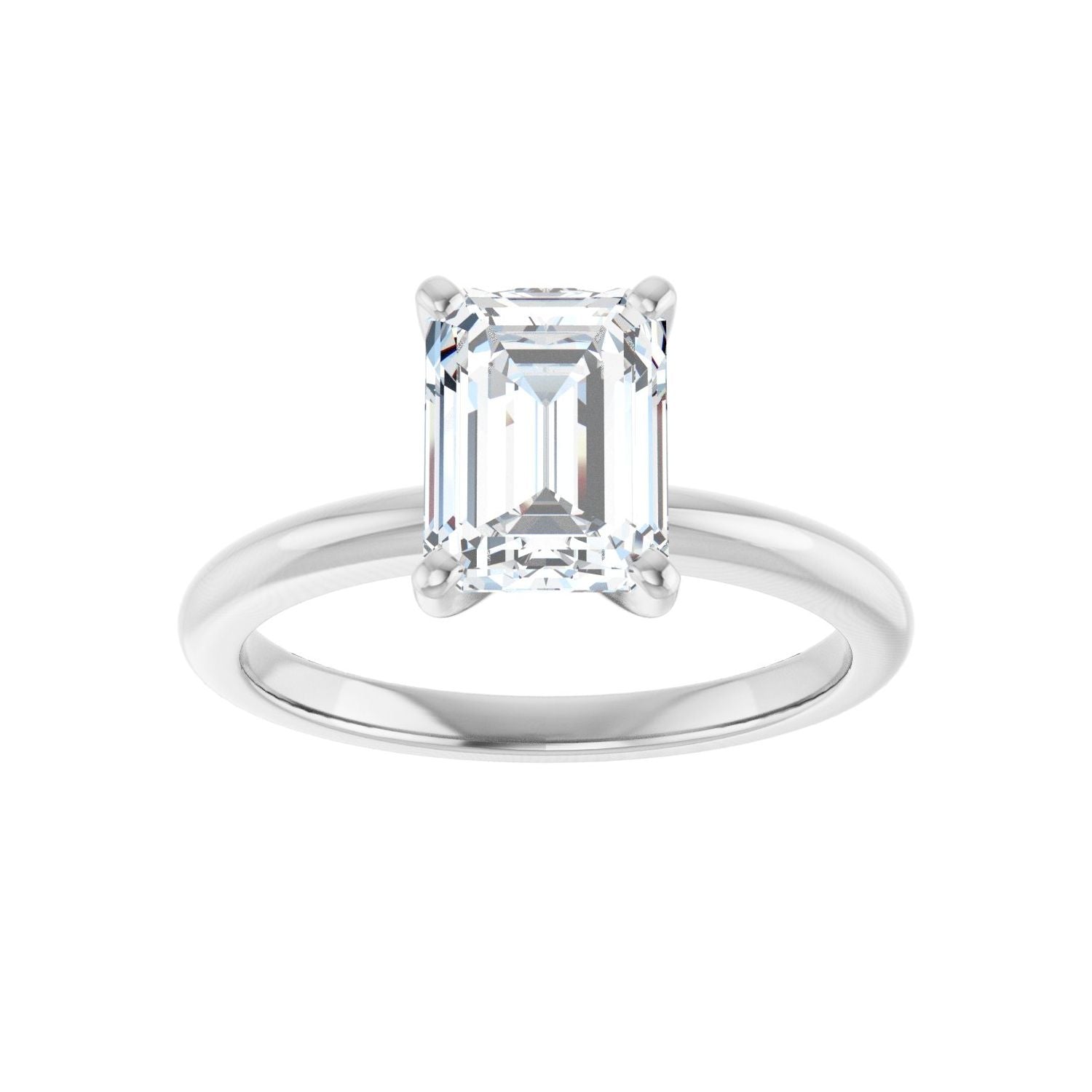 Emerald Engagement Ring | Metal Type=14K White Gold | Center Stone Size=2 CT | Image 3
