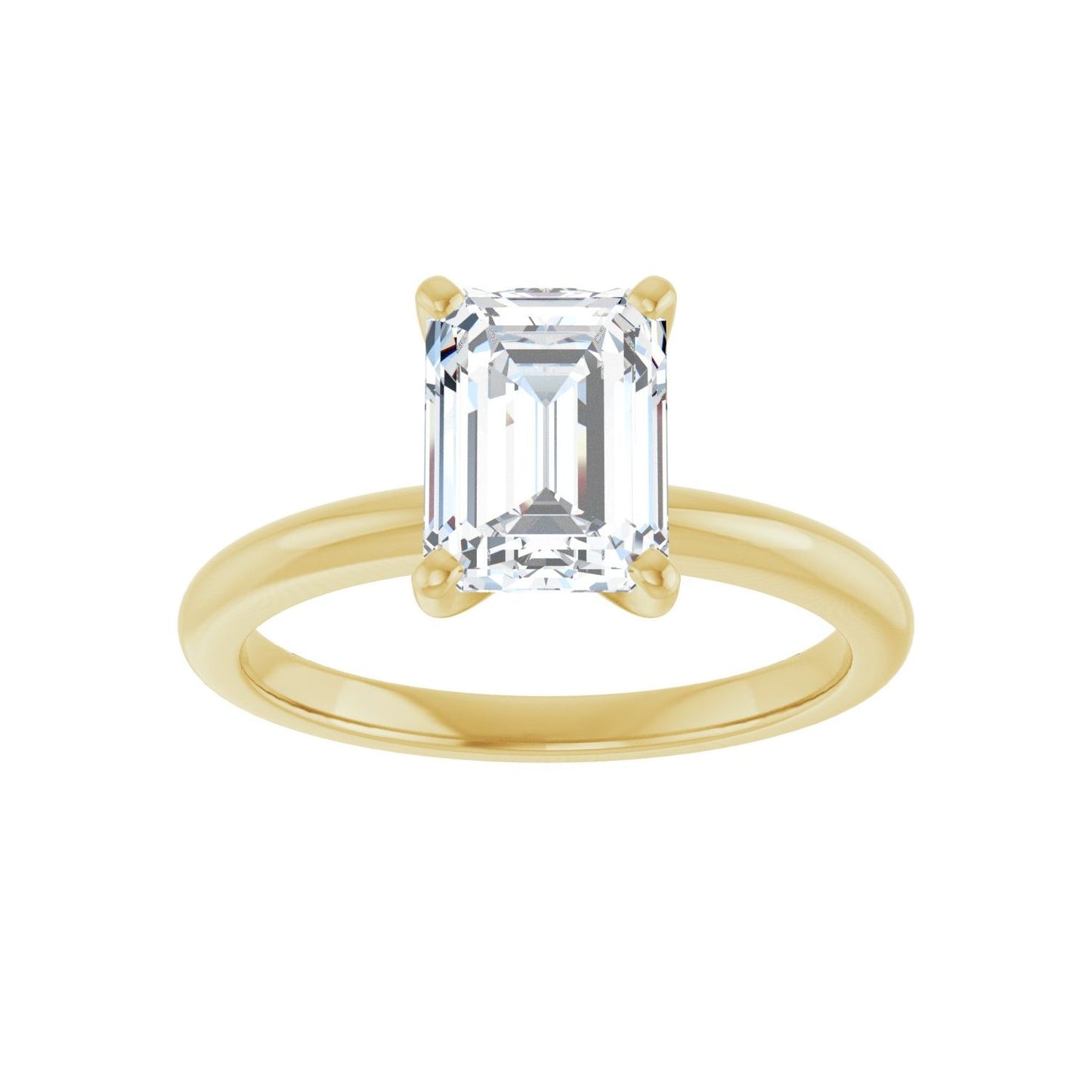 Emerald Engagement Ring | Metal Type=14K Yellow Gold | Center Stone Size=2 CT | Image 3
