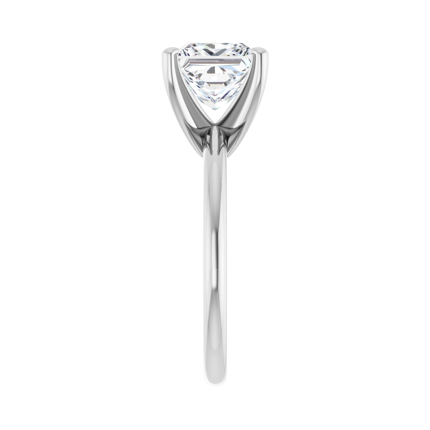 Square Engagement Ring | Metal Type=14K White Gold | Center Stone Size=2.5 CT | Image 4