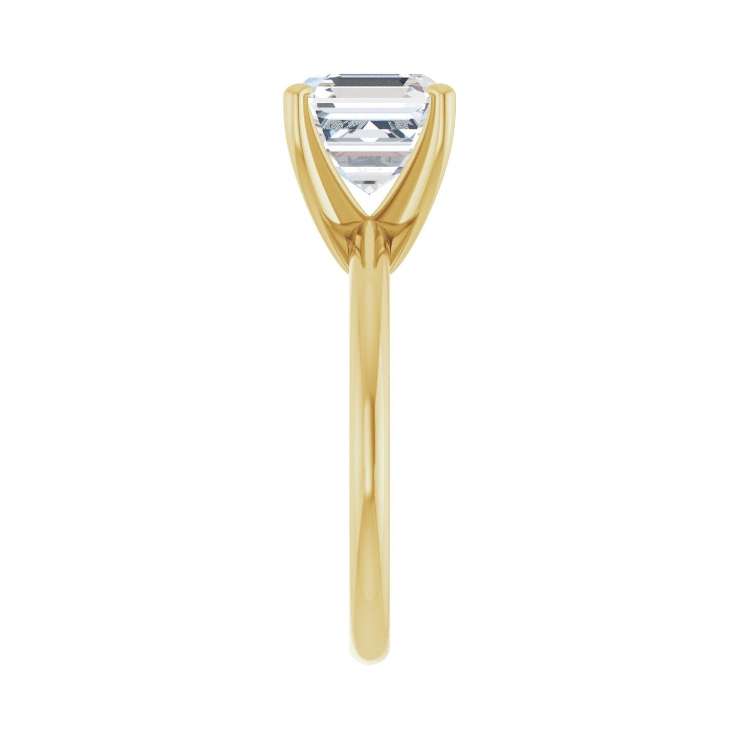 Asscher Engagement Ring | Metal Type=14K Yellow Gold | Center Stone Size=3 CT | Image 4