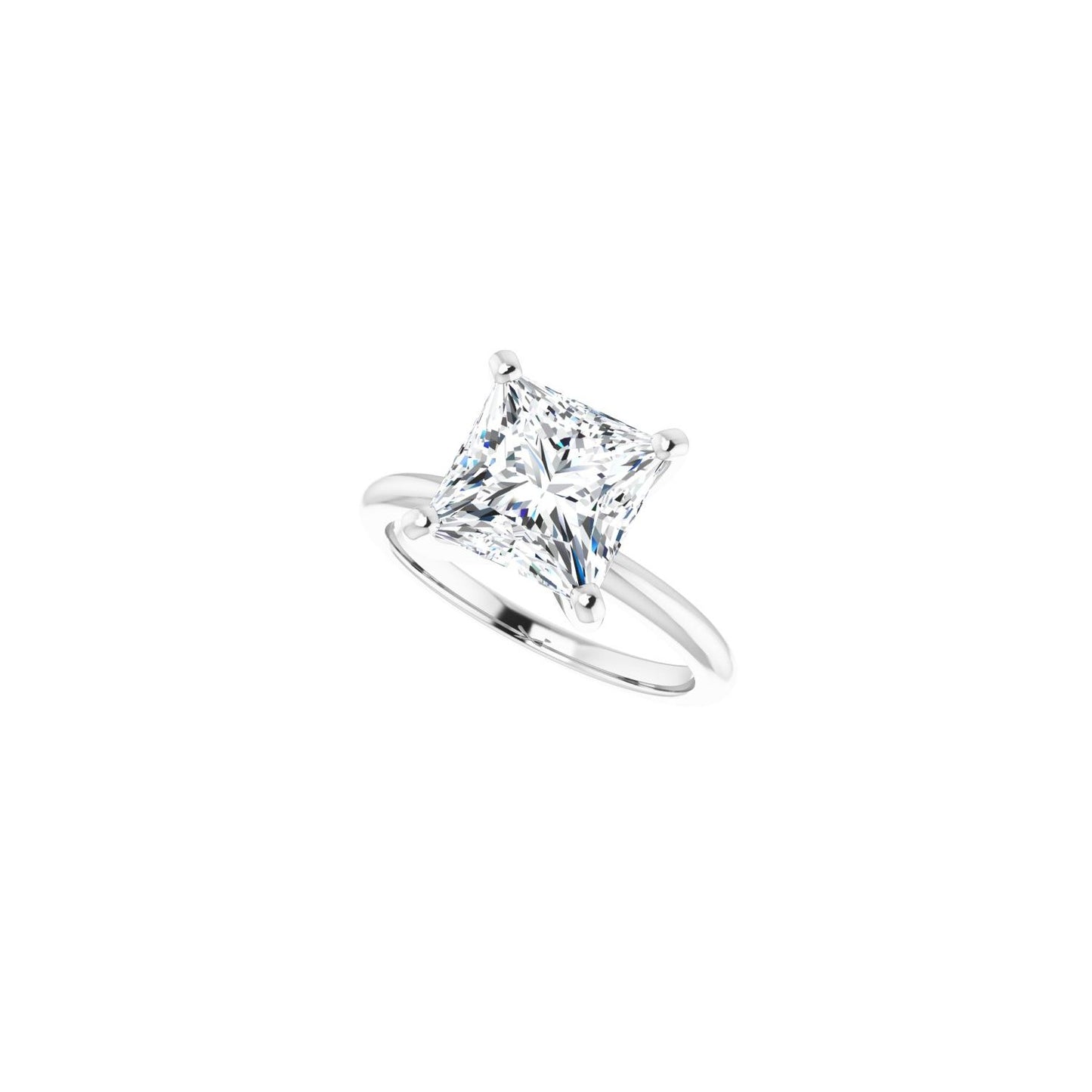Square Engagement Ring | Metal Type=14K White Gold | Center Stone Size=3 CT | Image 5