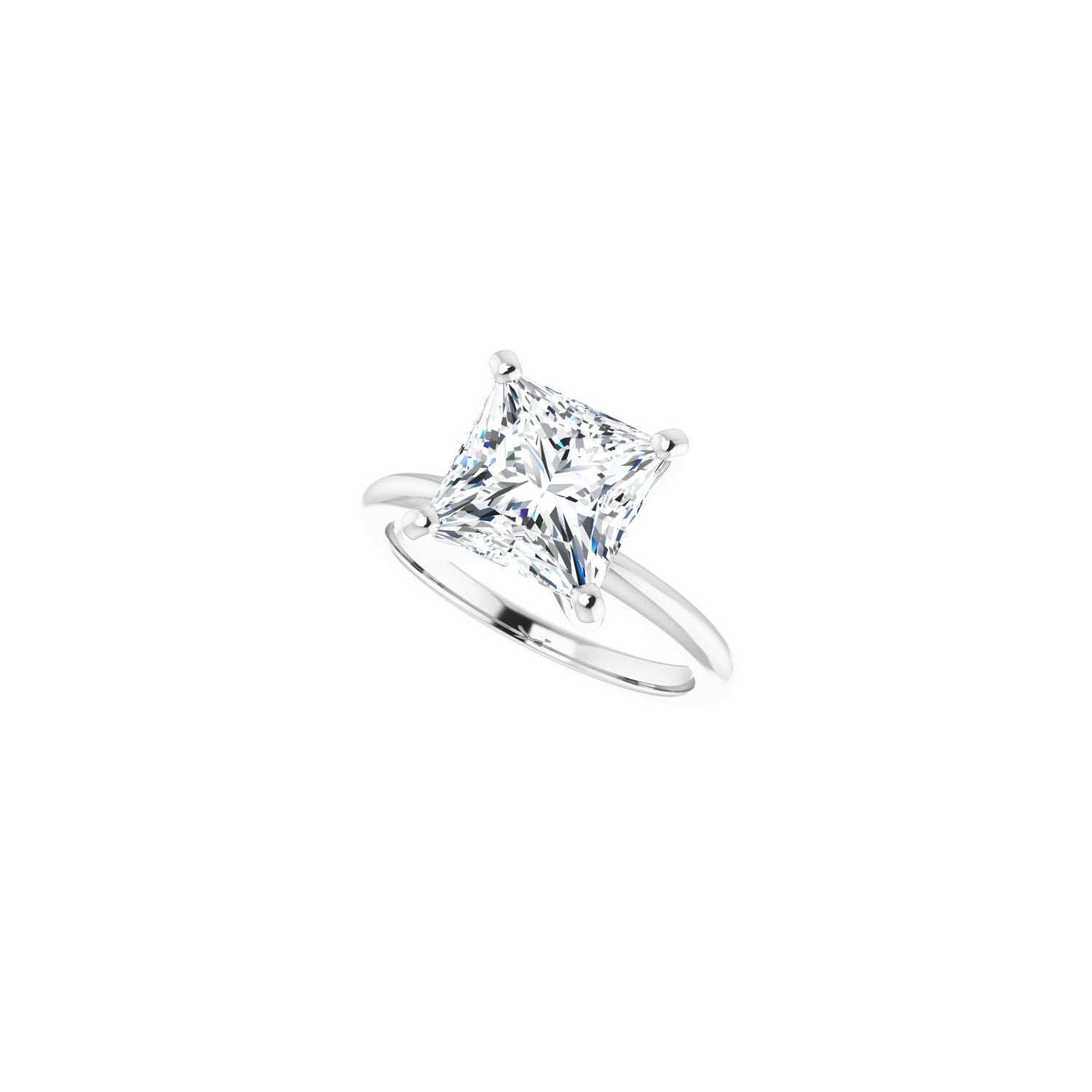 Square Engagement Ring | Metal Type=14K White Gold | Center Stone Size=3 CT | Image 5