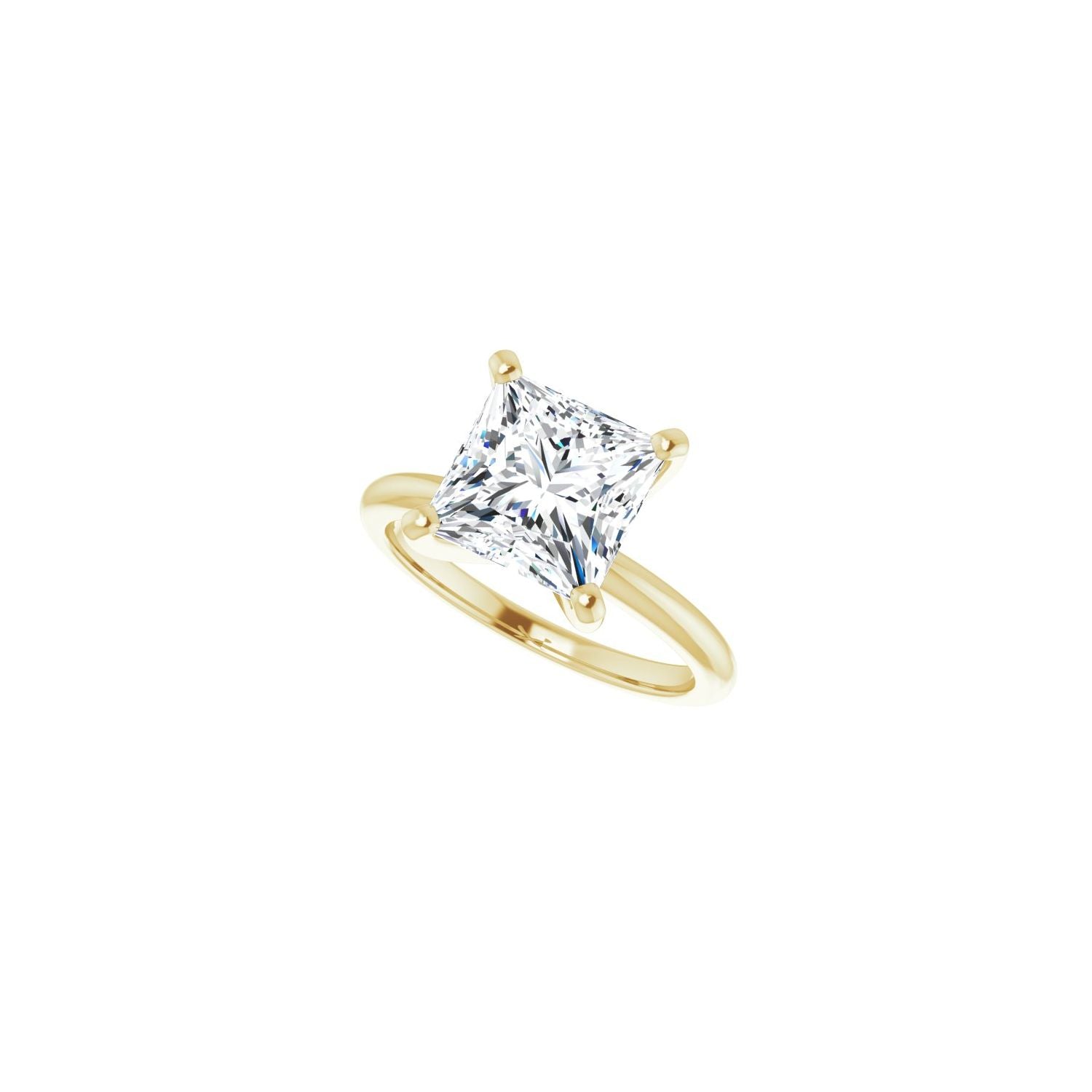 Square Engagement Ring | Metal Type=14K Yellow Gold | Center Stone Size=3 CT | Image 5