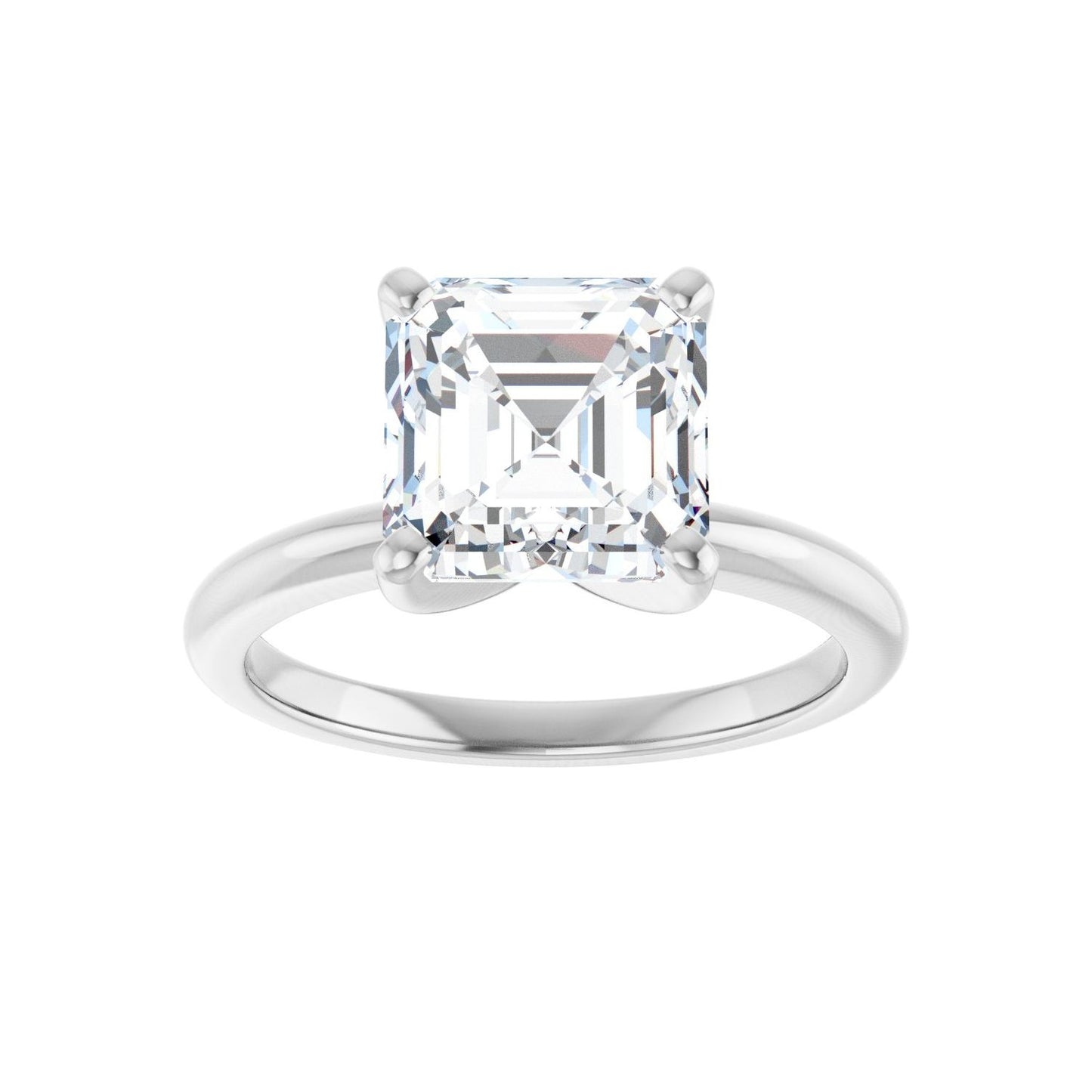 Asscher Engagement Ring | Metal Type=14K White Gold | Center Stone Size=3 CT | Image 3