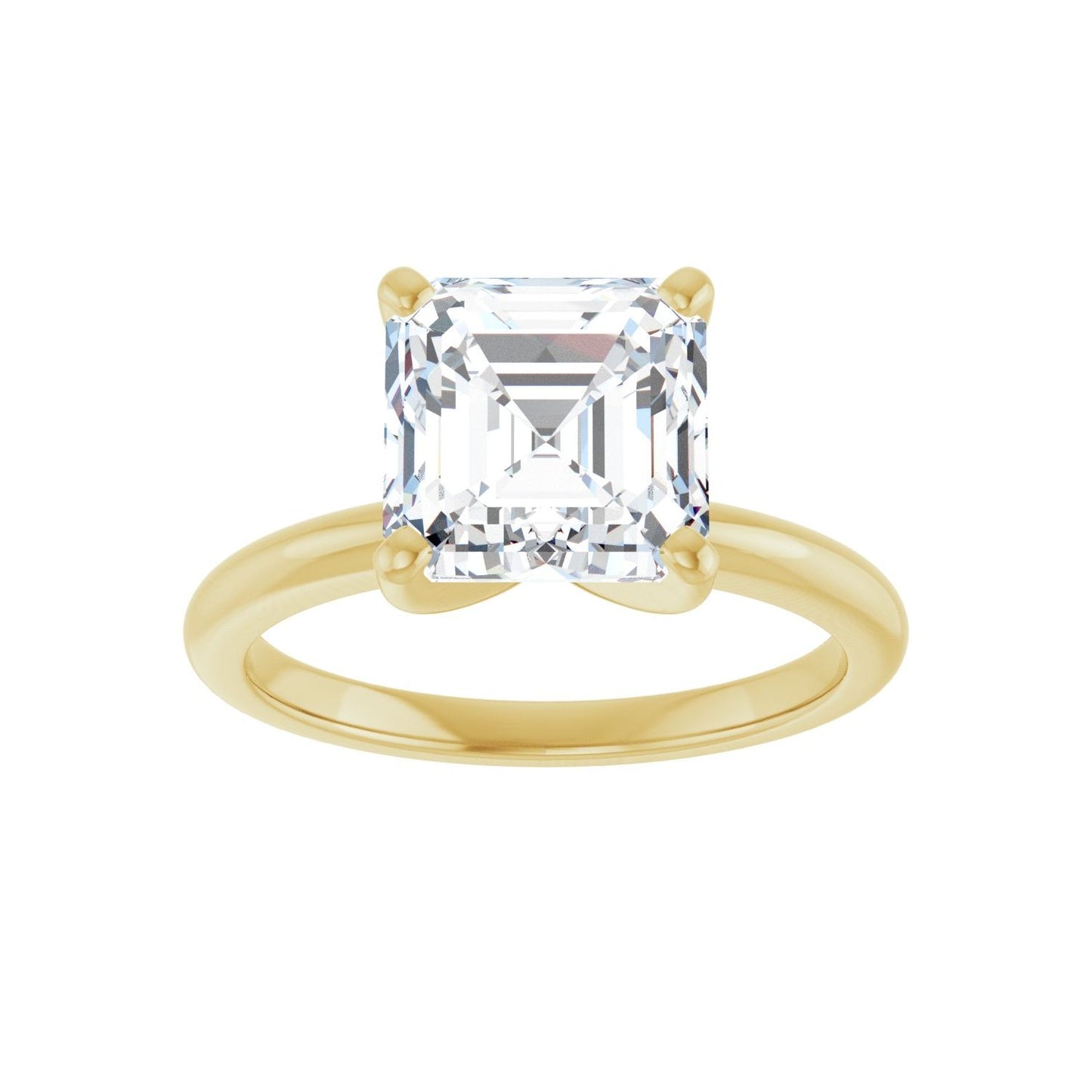 Asscher Engagement Ring | Metal Type=14K Yellow Gold | Center Stone Size=3 CT | Image 3