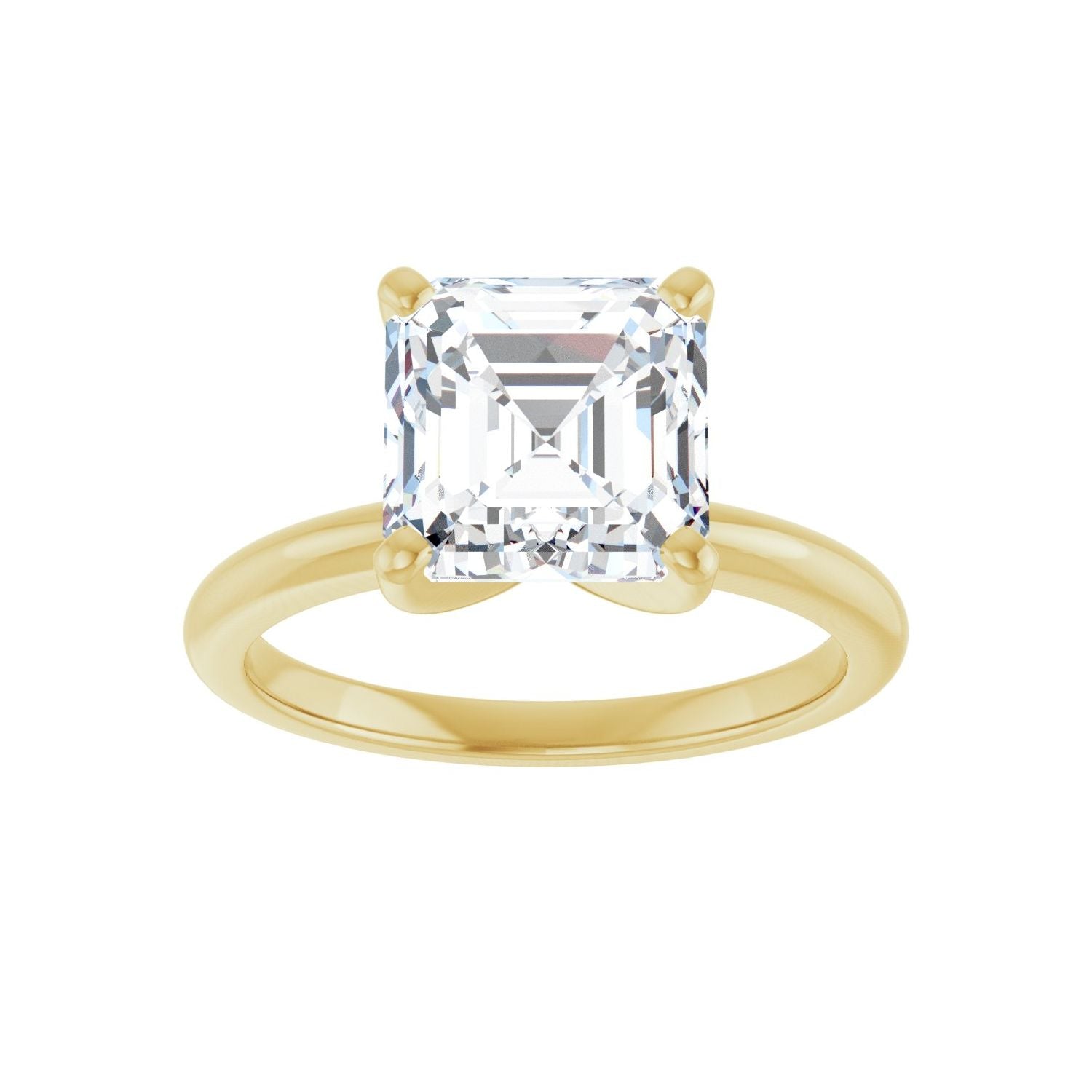 Asscher Engagement Ring | Metal Type=14K Yellow Gold | Center Stone Size=3 CT | Image 3