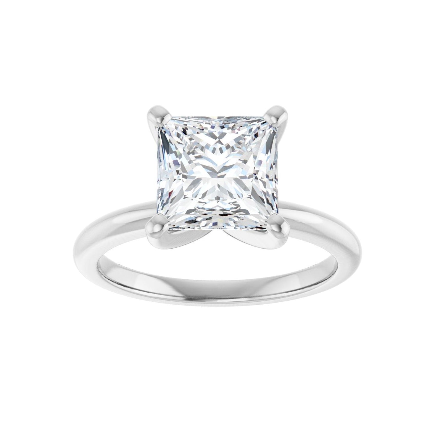 Square Engagement Ring | Metal Type=14K White Gold | Center Stone Size=2.5 CT | Image 3