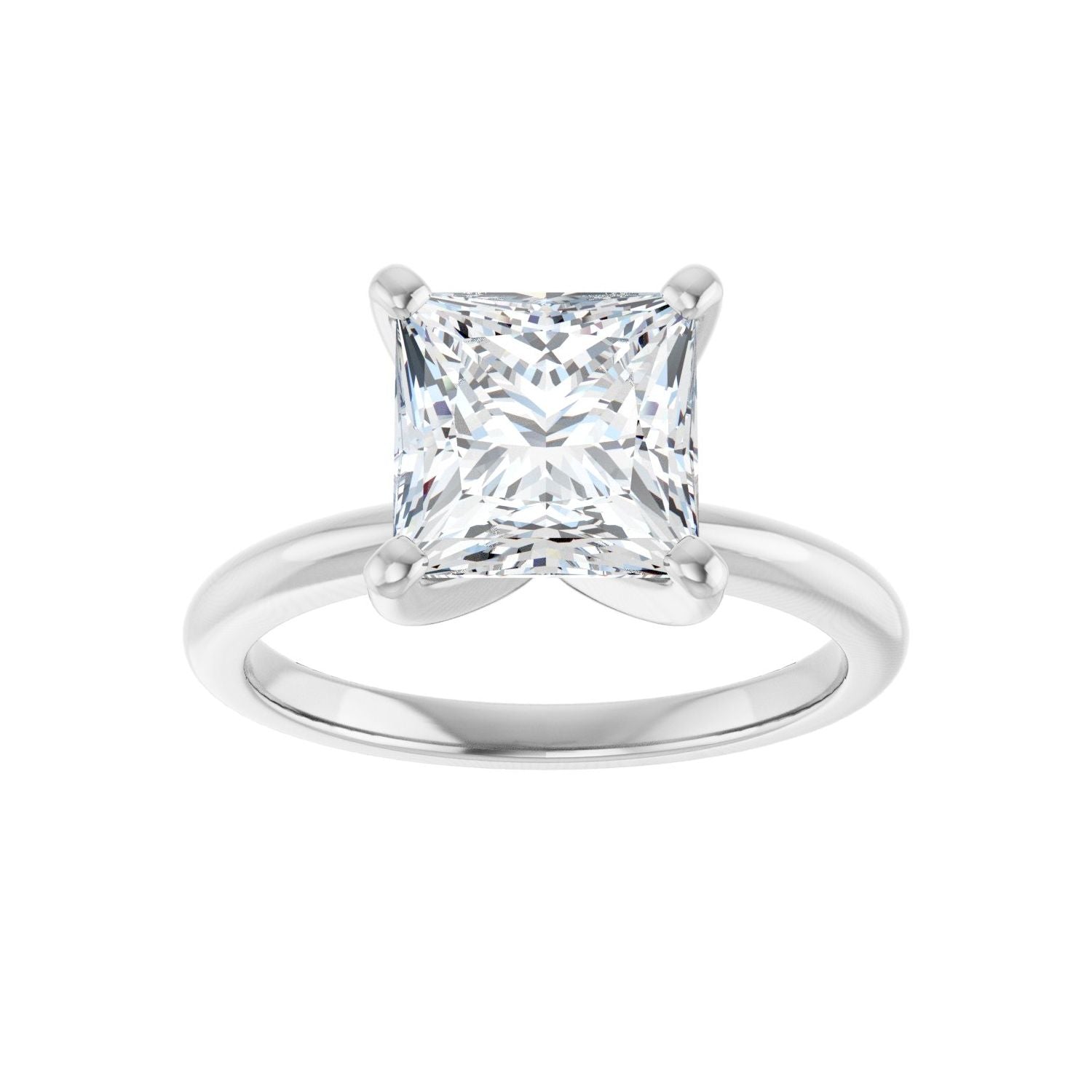 Square Engagement Ring | Metal Type=14K White Gold | Center Stone Size=2.5 CT | Image 3